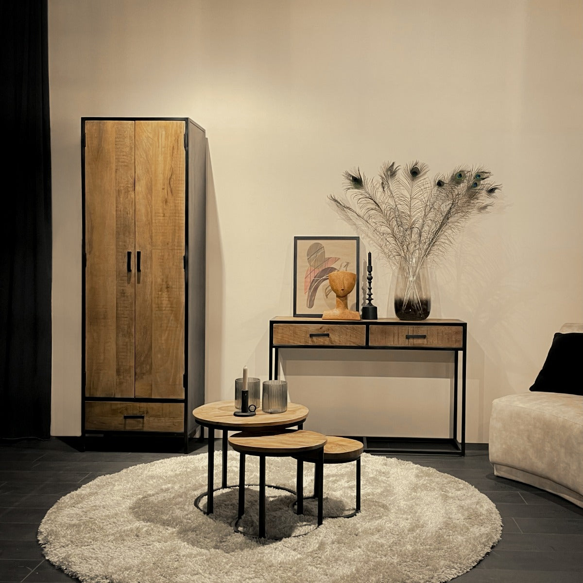 Konsolentisch Sturdy 120*35cm - Hellbraun-Konsolentisch-Livingfurn-le canapé