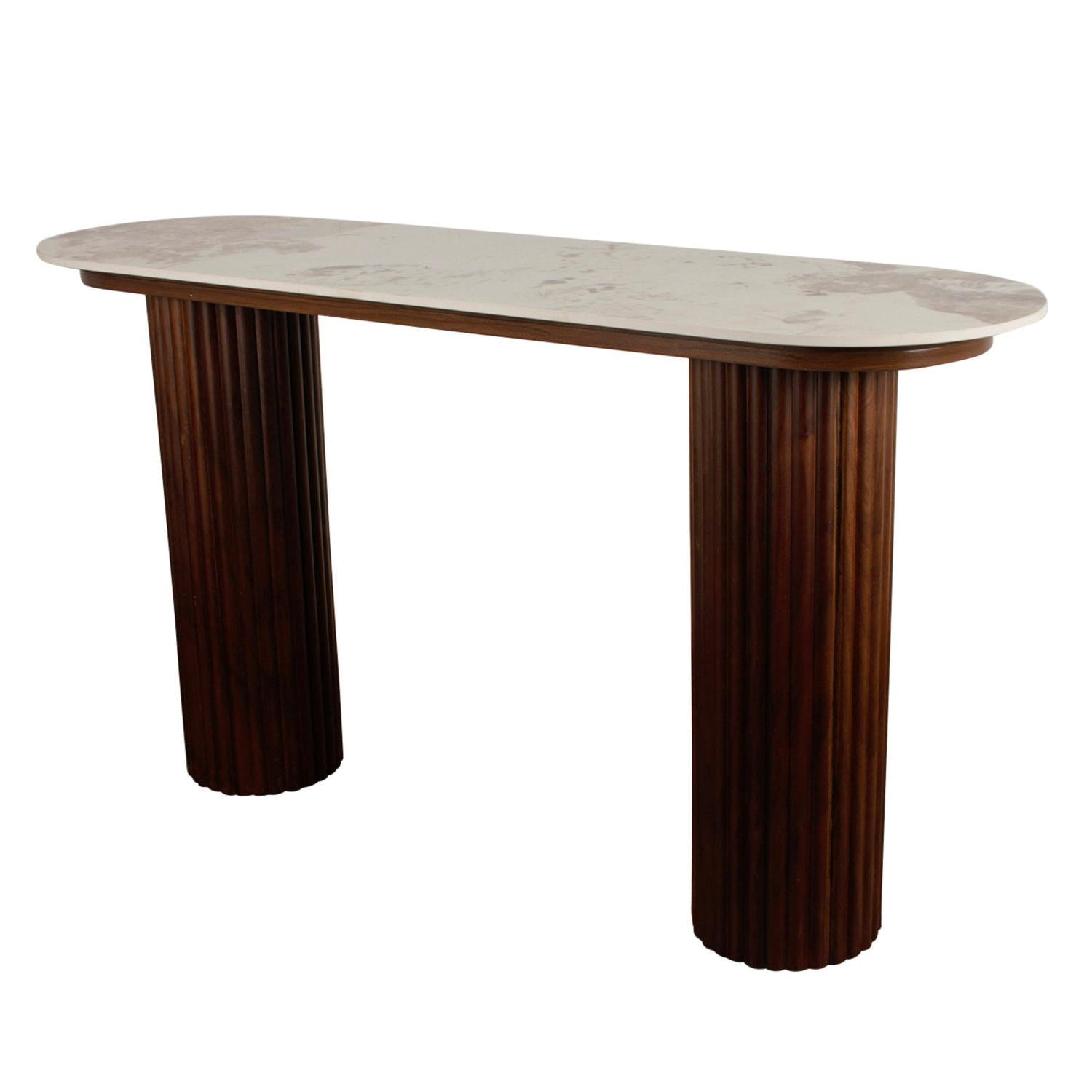 Konsolentisch Urban Chique aus Keramik - Beige Marmoroptik-Konsolentische-Pole to Pole-le canapé