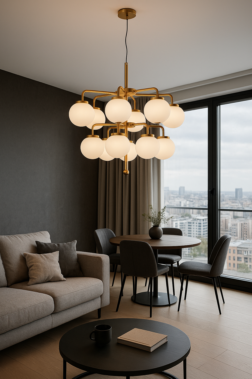 Kronleuchter Palma - Messing/Weiß-Hängelampen-Nordal A/S-le canapé