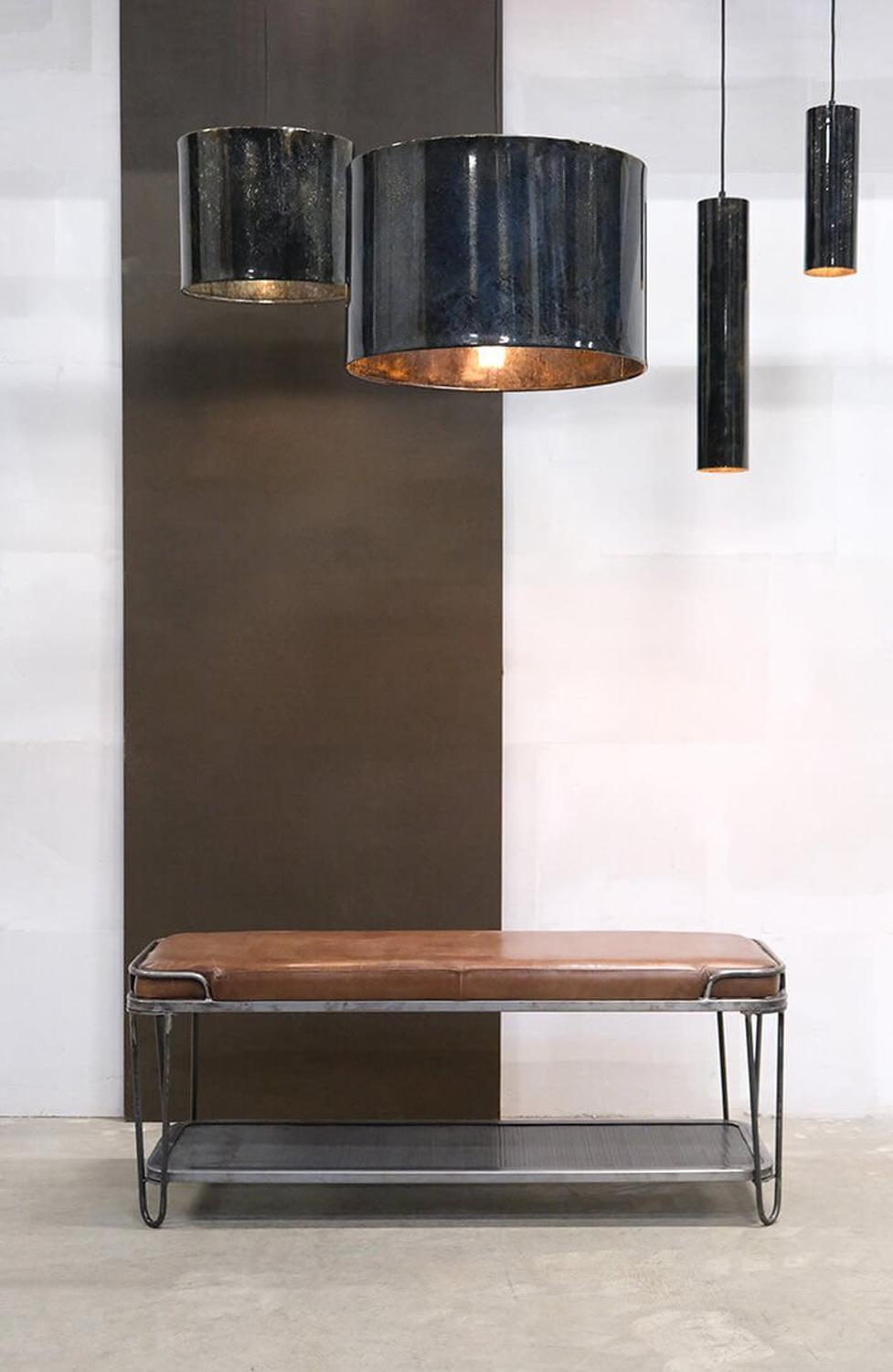 Lederbank Yannick mit Ablage-Lederbänke-Trademark Living-le canapé