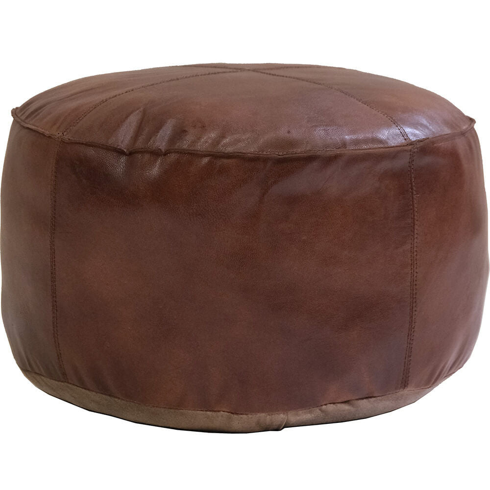 Lederpouf Markus rund - BraunLederpouf