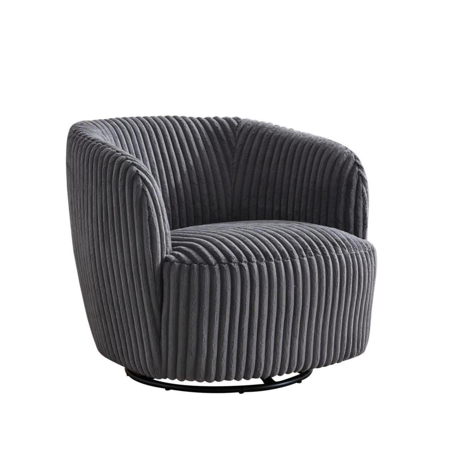 Loungesessel Alma aus Kord drehbar - Anthrazit4270004206777Loungesessel