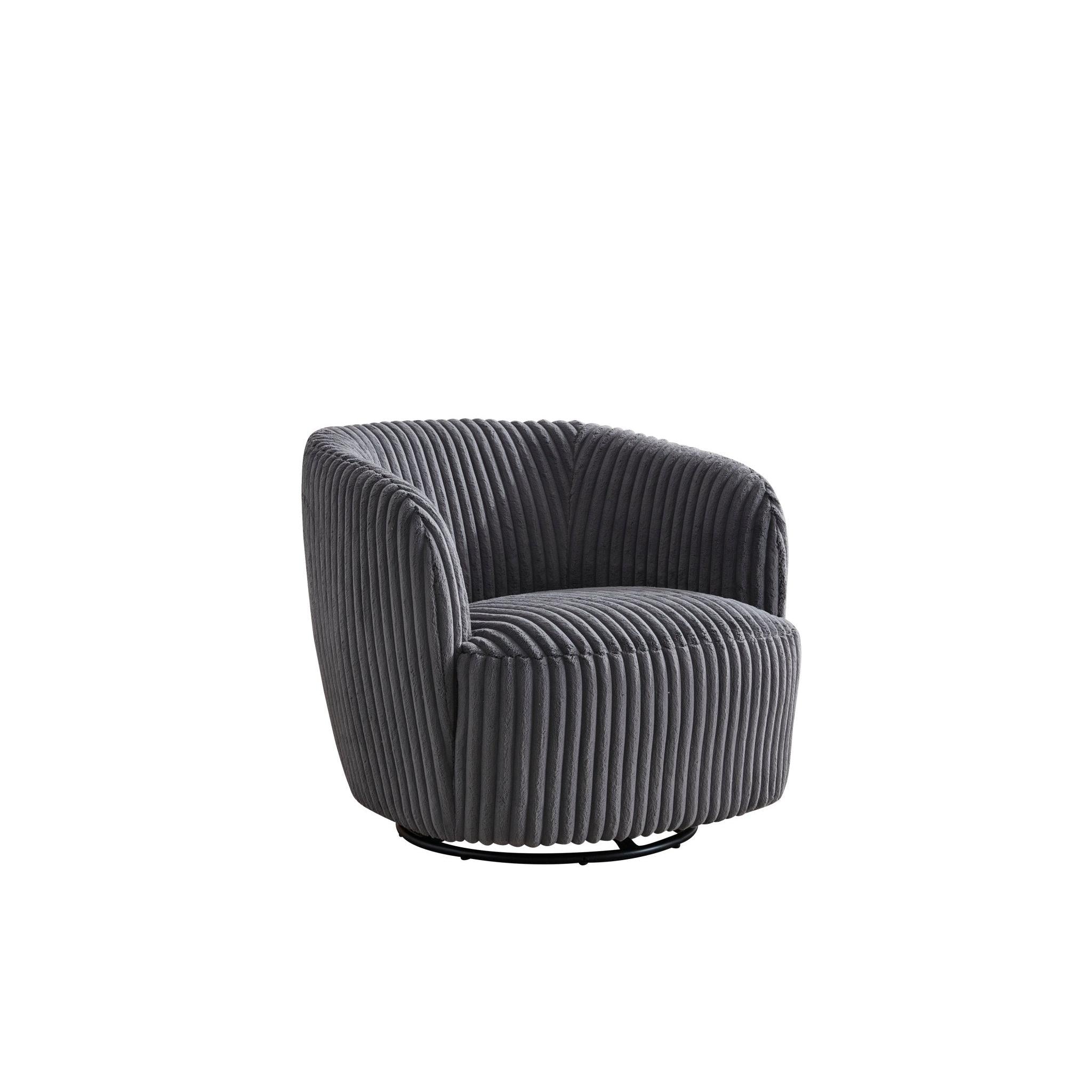Loungesessel Alma aus Kord drehbar - Anthrazit4270004206777Loungesessel