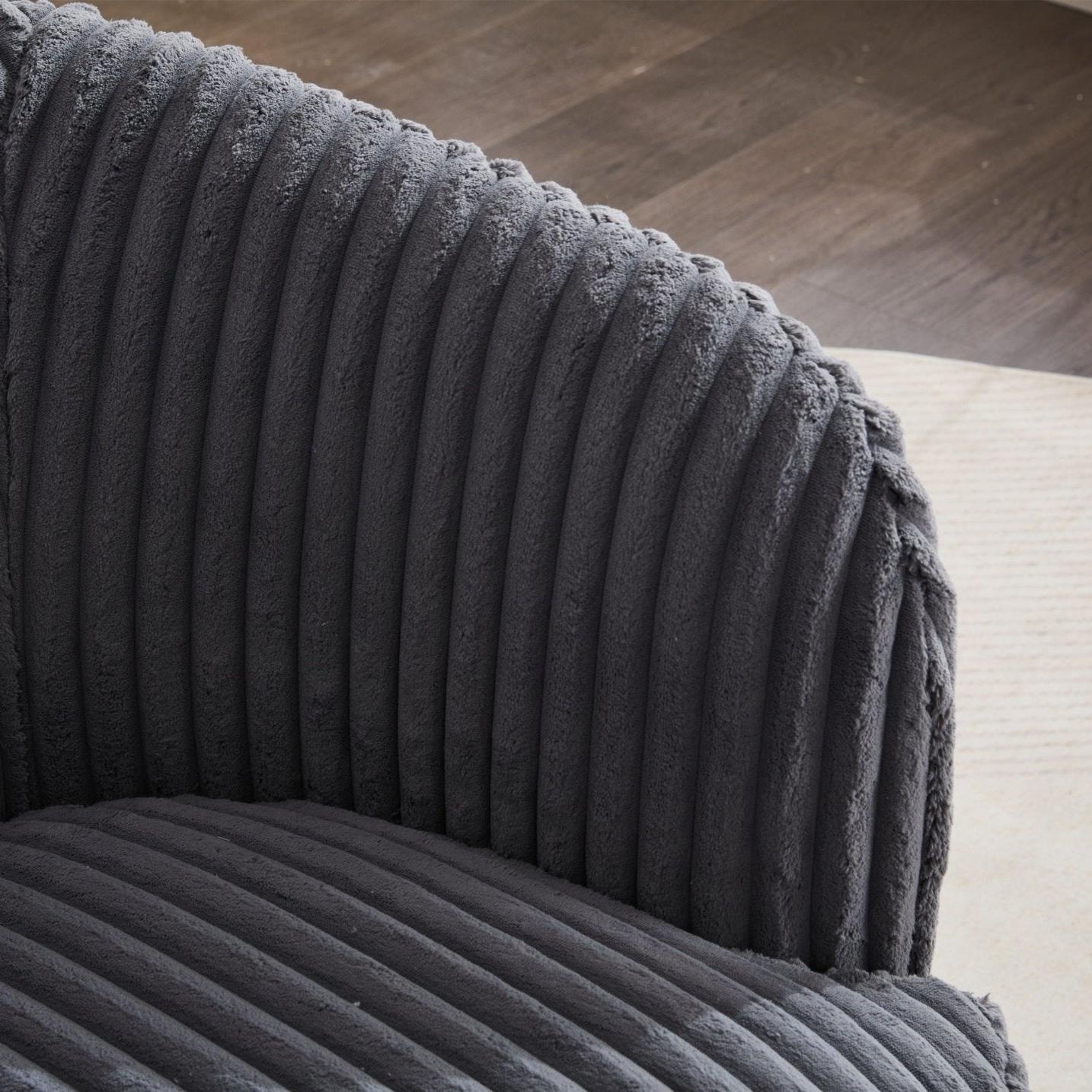 Loungesessel Alma aus Kord drehbar - AnthrazitLoungesessel