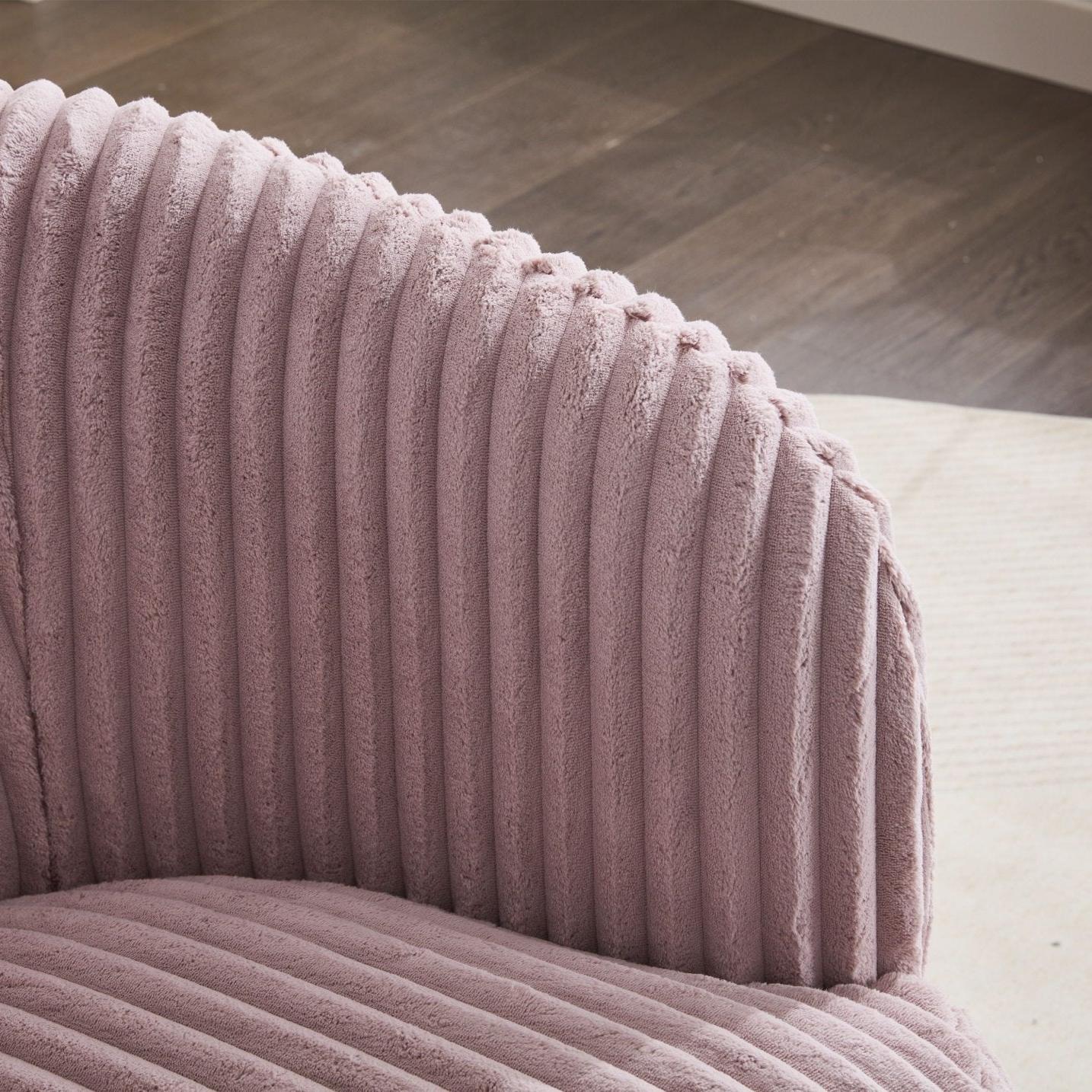 Loungesessel Alma aus Kord drehbar - PinkLoungesessel