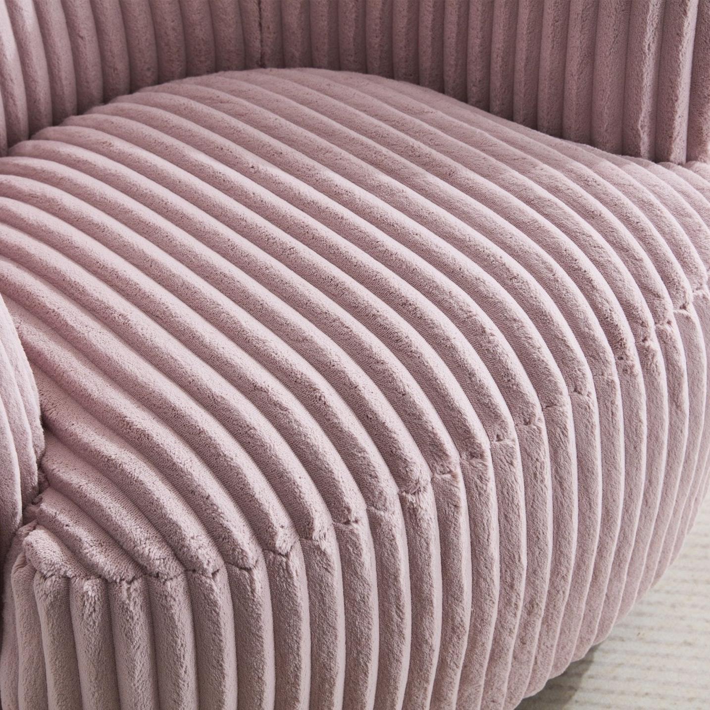 Loungesessel Alma aus Kord drehbar - PinkLoungesessel