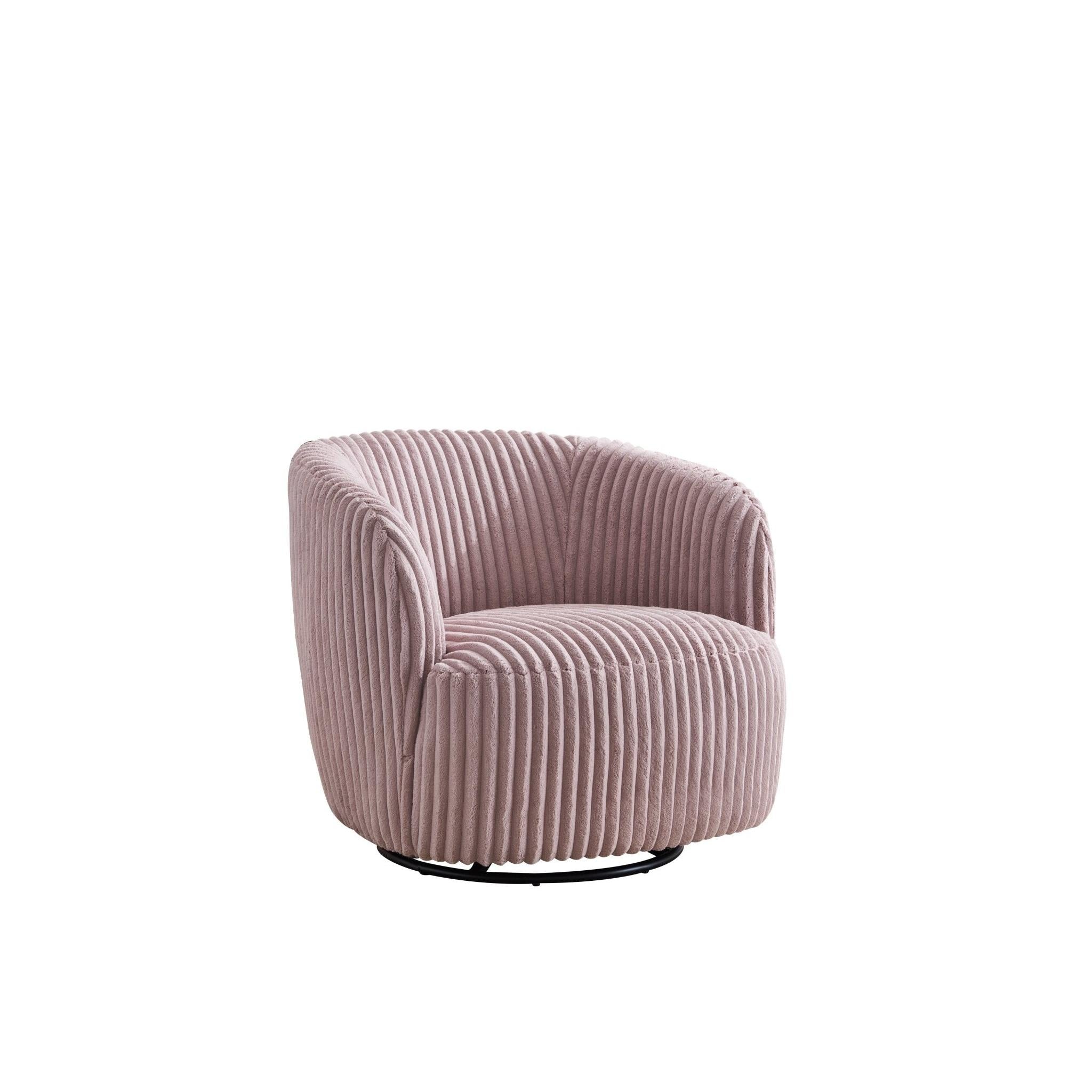 Loungesessel Alma aus Kord drehbar - Pink4270004206746Loungesessel