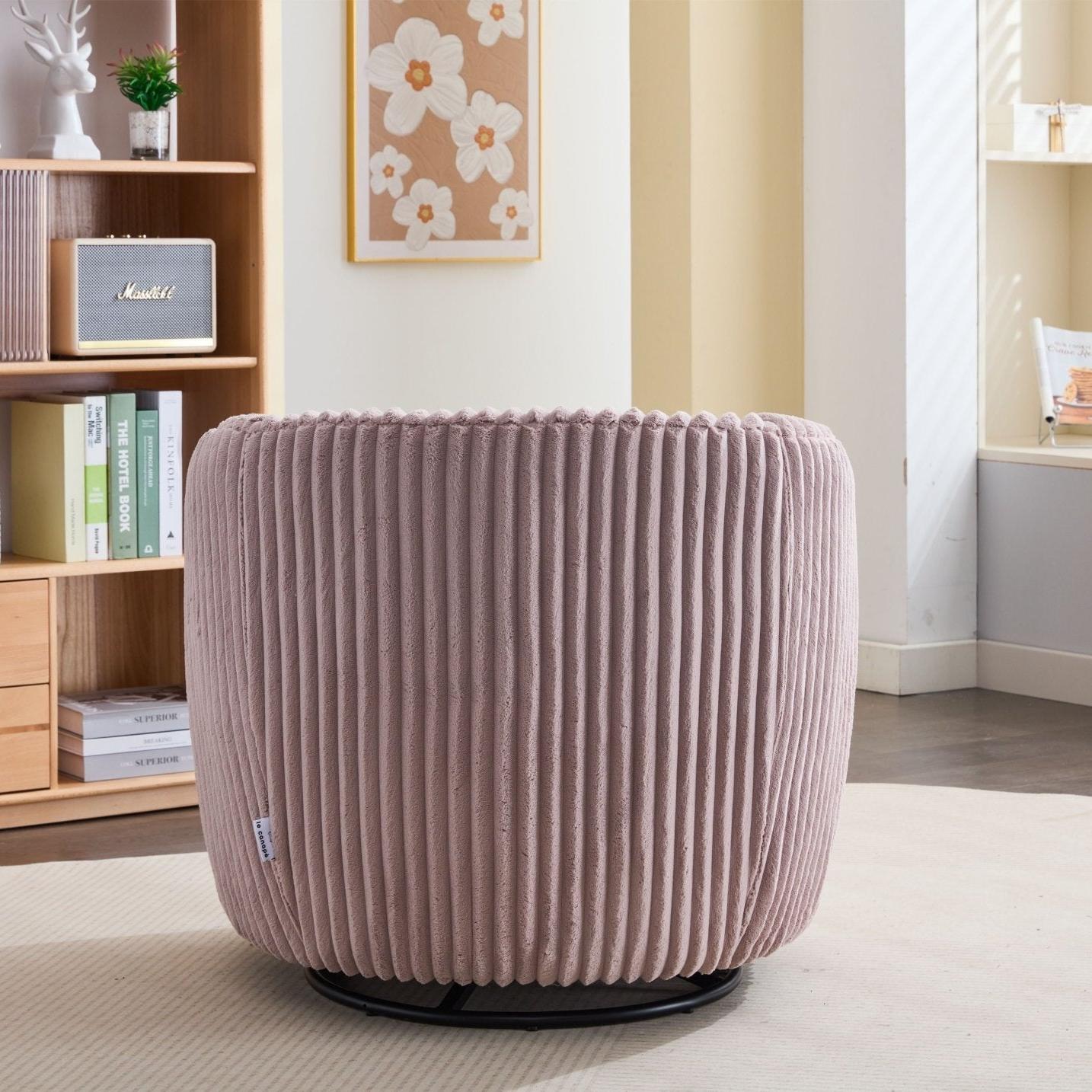 Loungesessel Alma aus Kord drehbar - PinkLoungesessel