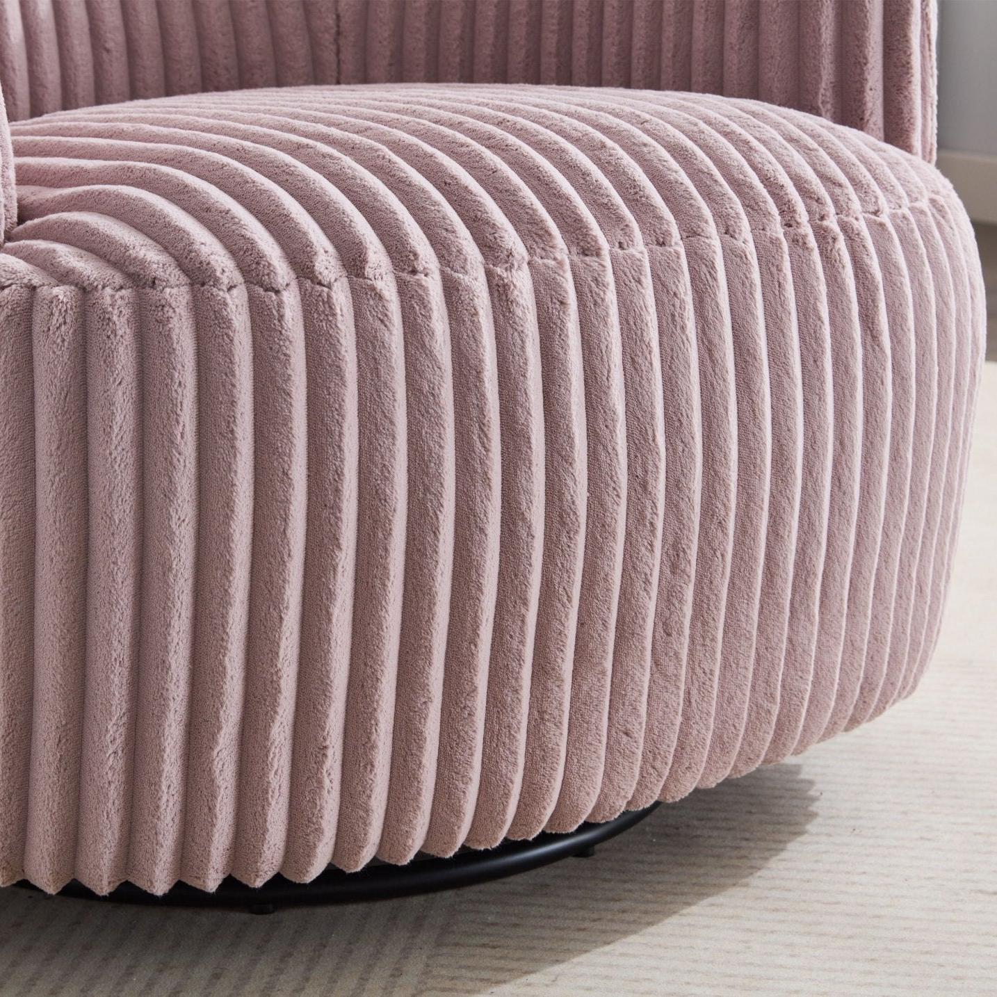 Loungesessel Alma aus Kord drehbar - PinkLoungesessel
