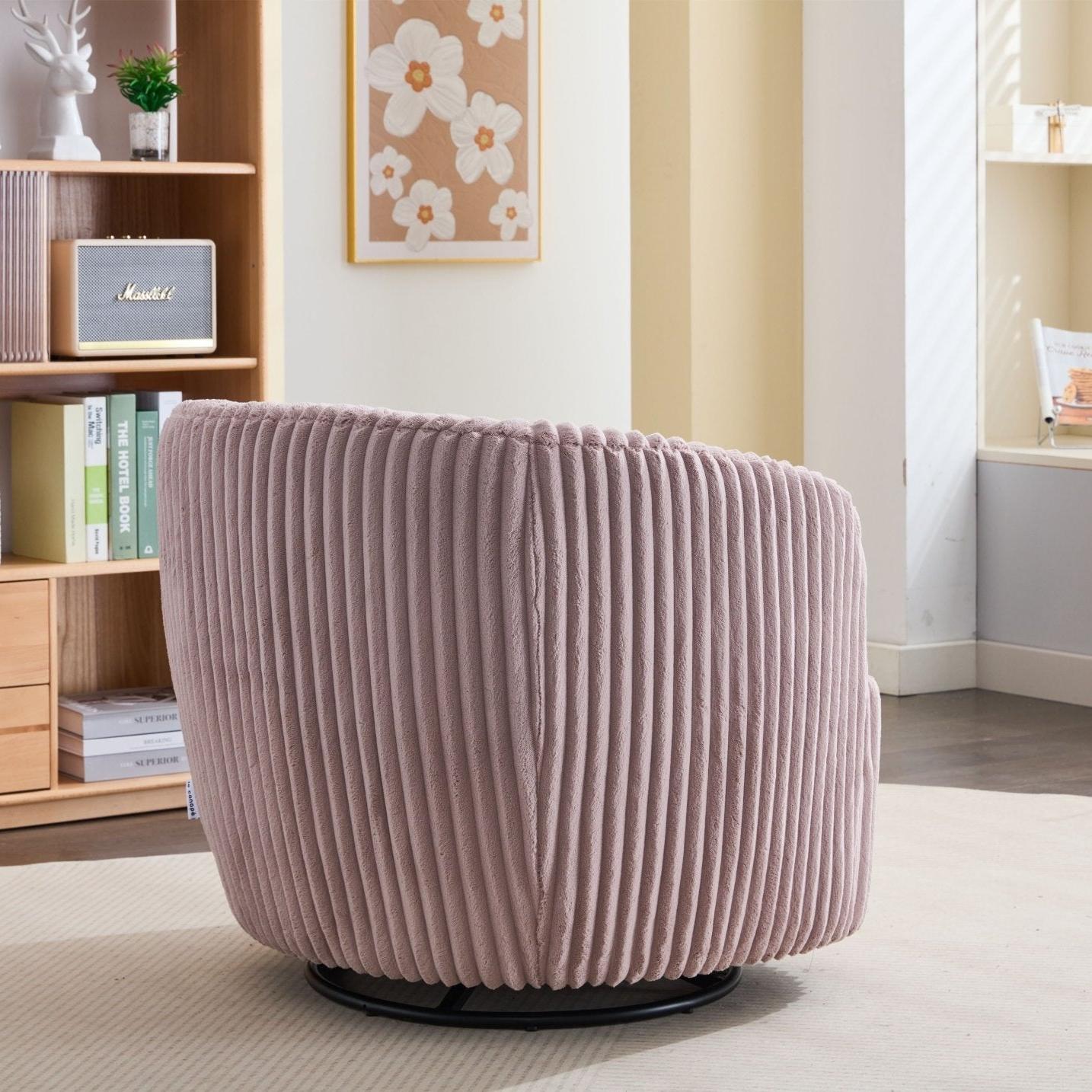 Loungesessel Alma aus Kord drehbar - PinkLoungesessel