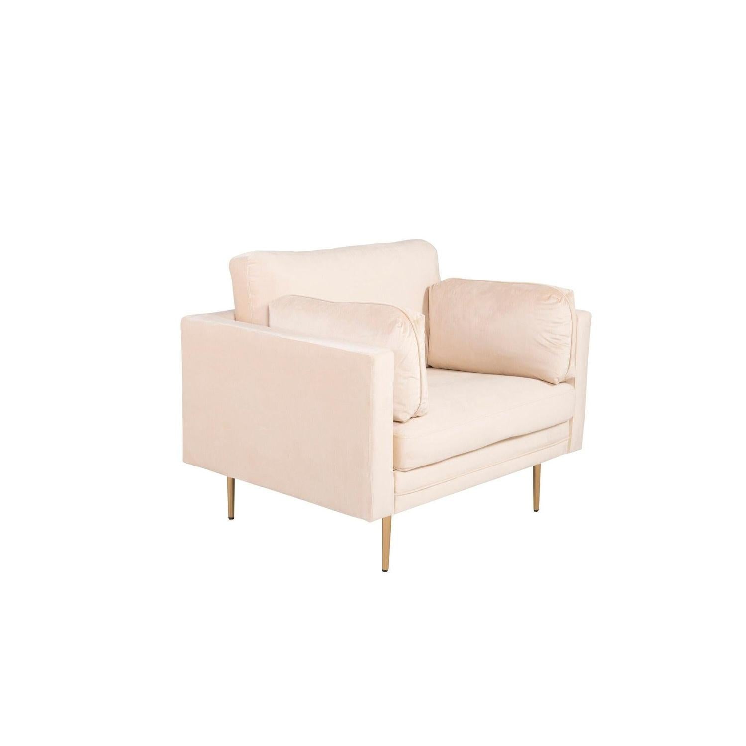 Sessel Boom aus Samt - BeigeSessel