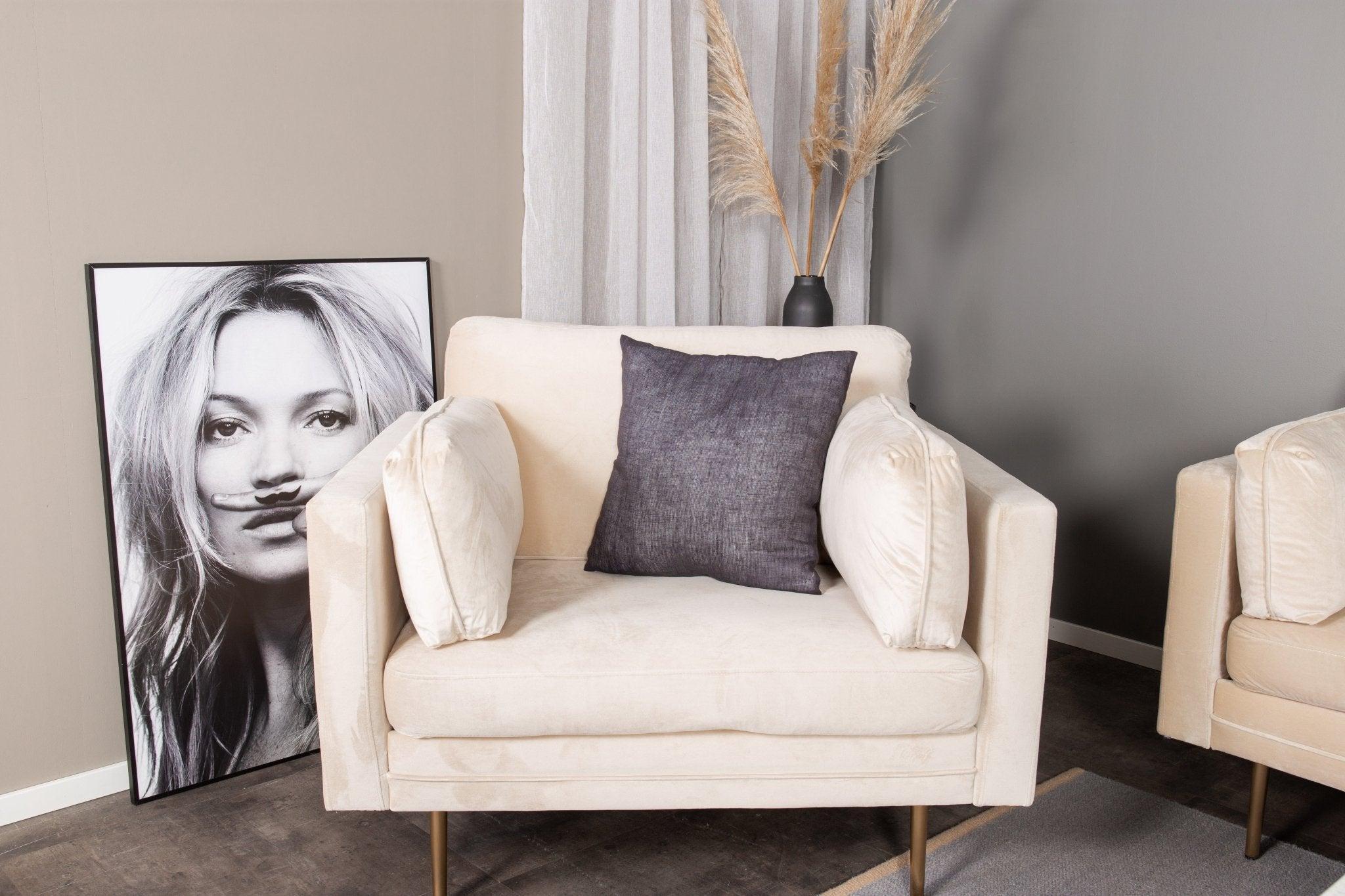 Sessel Boom aus Samt - BeigeSessel