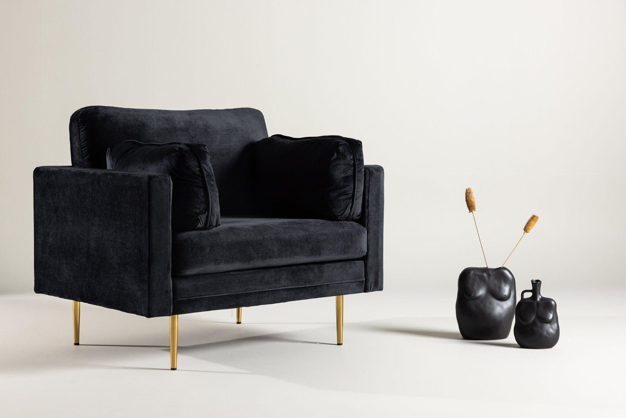 Sessel Boom aus Samt - SchwarzSessel