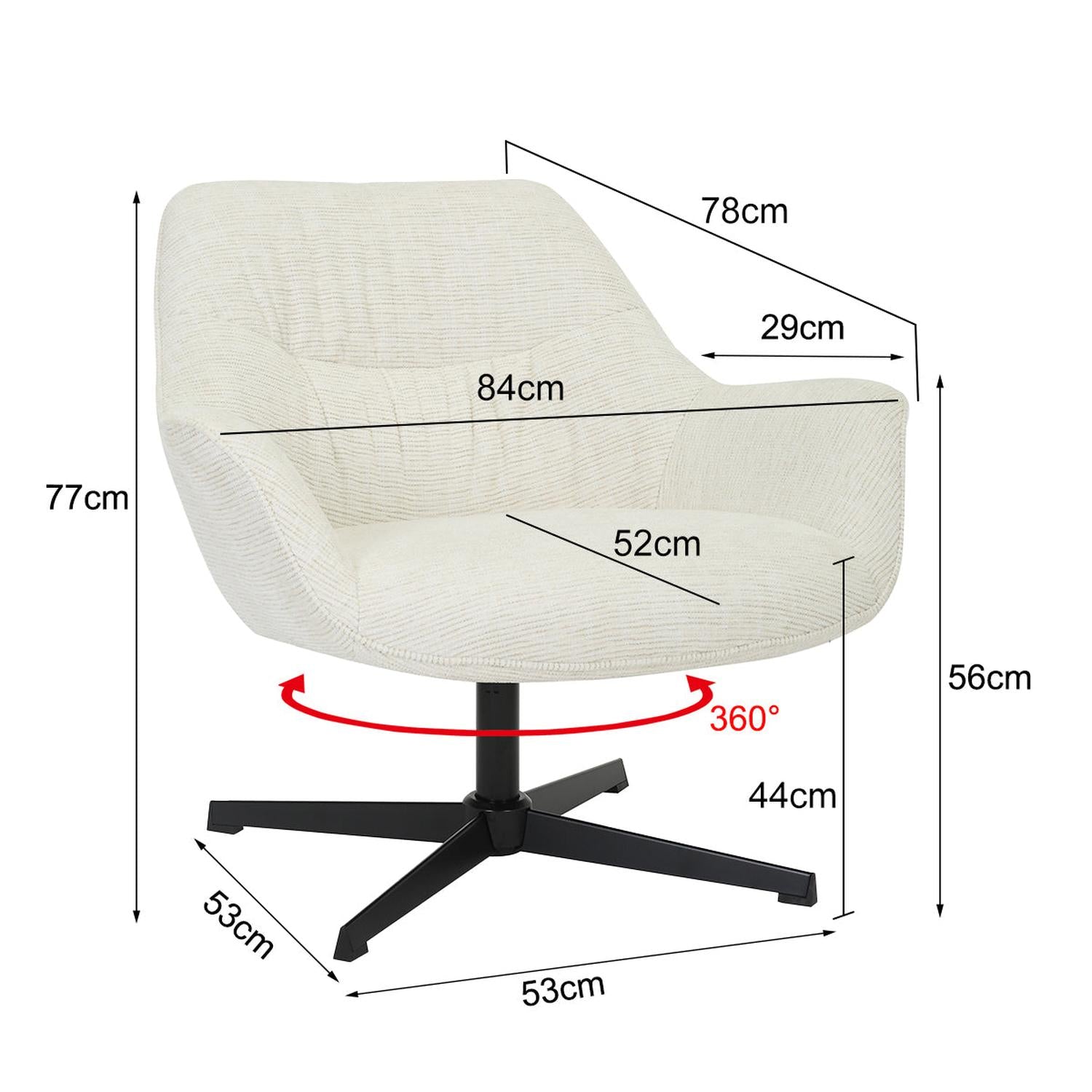 Loungesessel Daphne drehbar - Sandbraun-Loungesessel-Livingfurn-le canapé