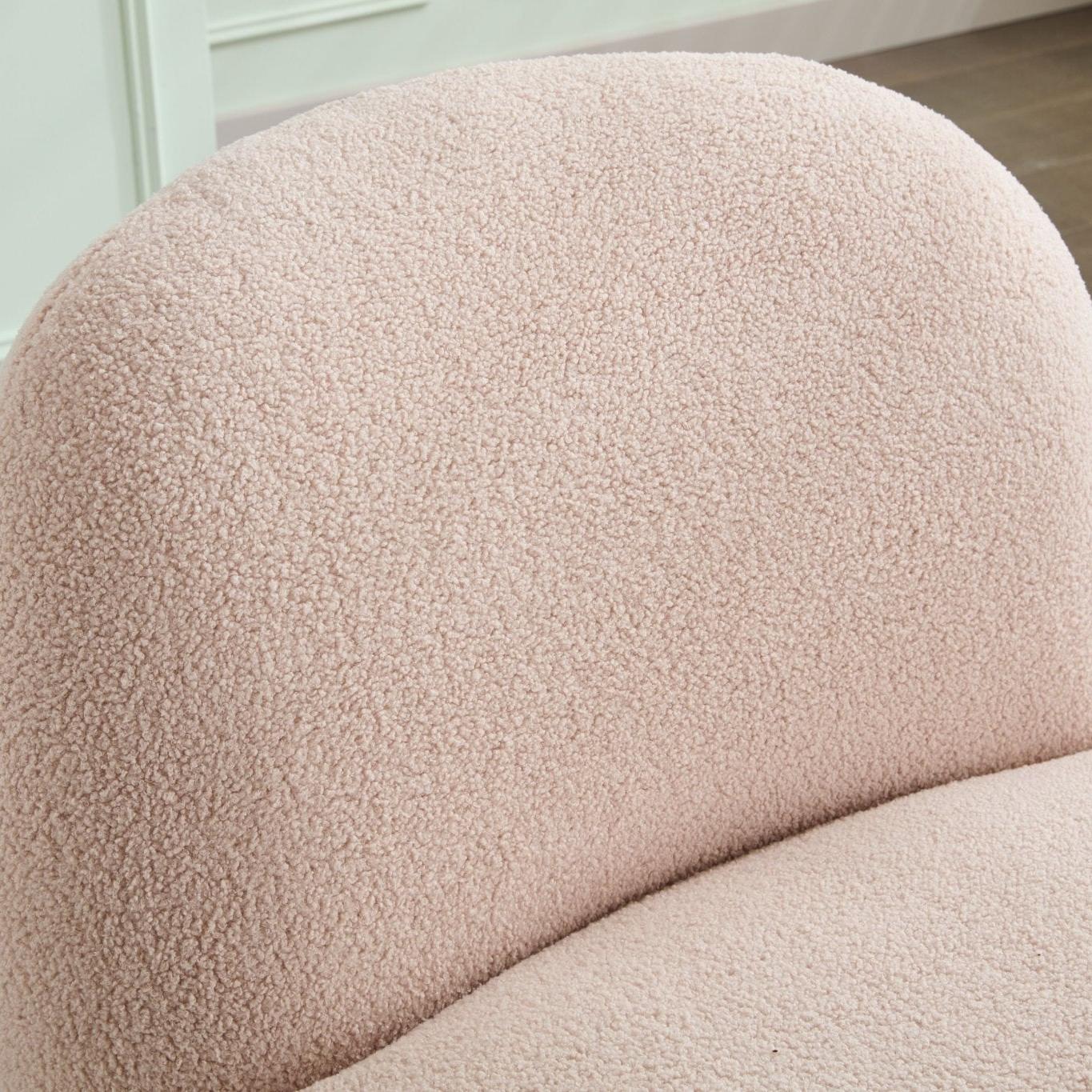 Loungesessel Emma mit Drehfunktion aus Teddy Bouclé - BeigeLoungesessel