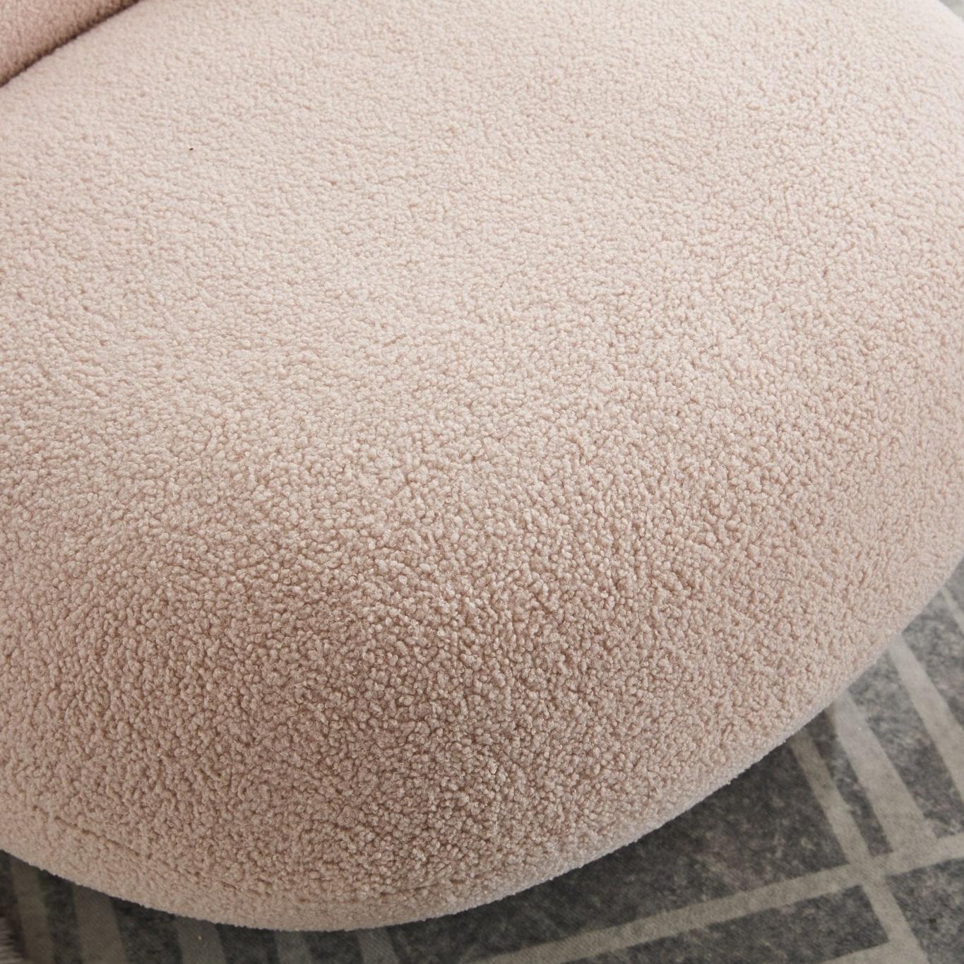 Loungesessel Emma mit Drehfunktion aus Teddy Bouclé - BeigeLoungesessel