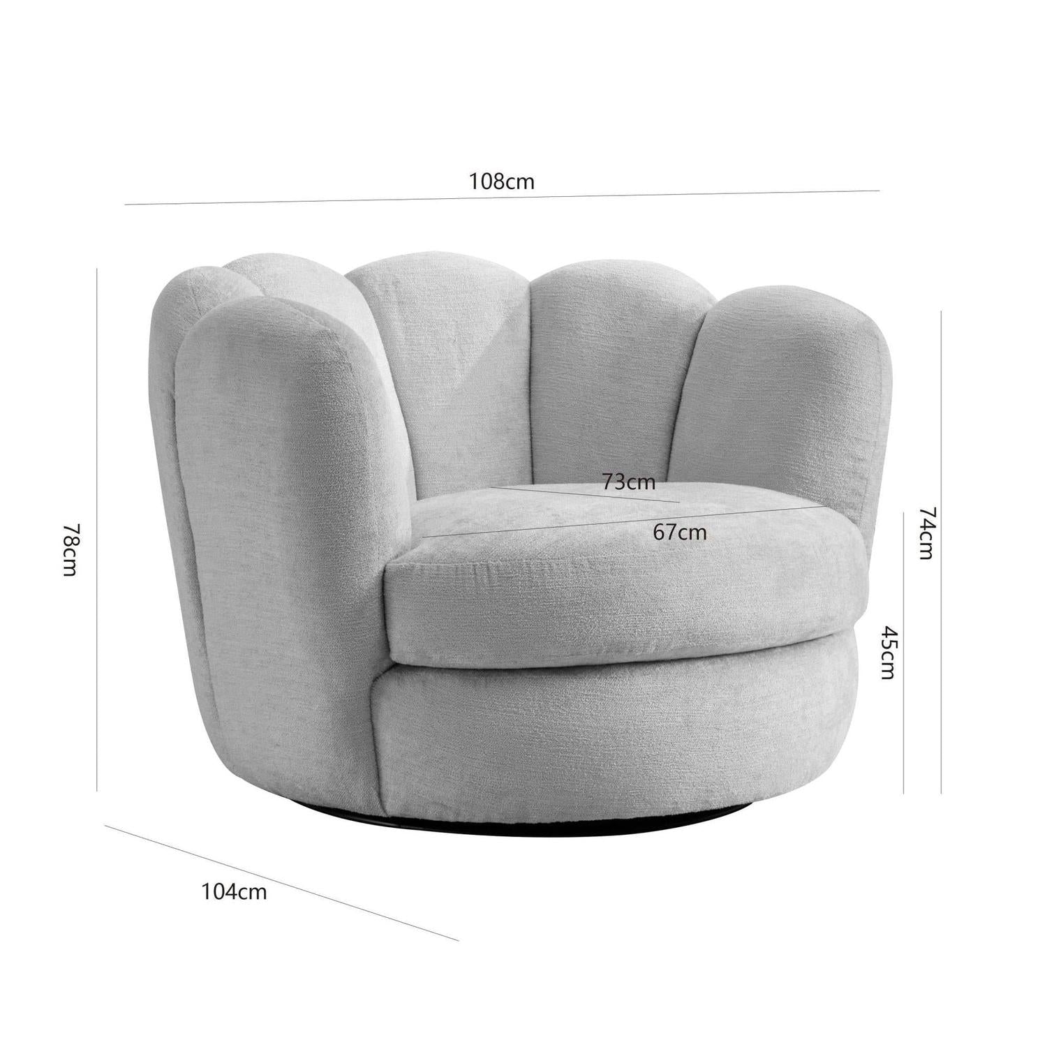 Loungesessel Julia drehbar aus Chenille - Beige-Loungesessel-le canapé-le canapé