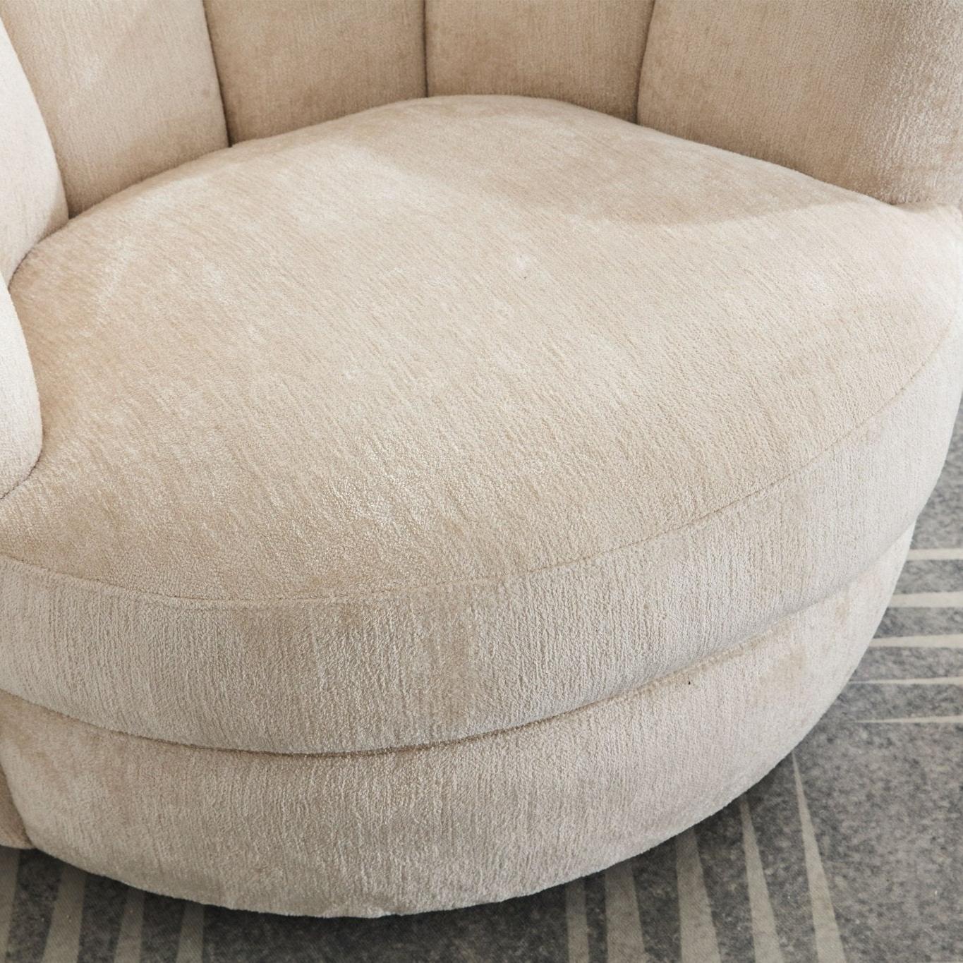 Loungesessel Julia drehbar aus Chenille - Beige-Loungesessel-le canapé-le canapé