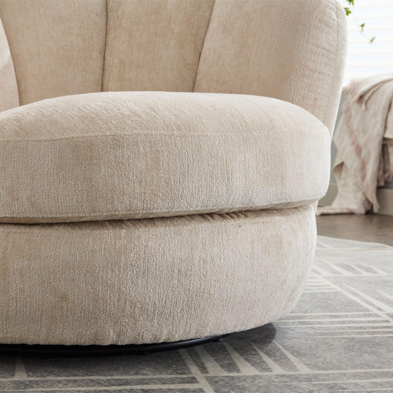 Loungesessel Julia drehbar aus Chenille - Beige-Loungesessel-le canapé-le canapé