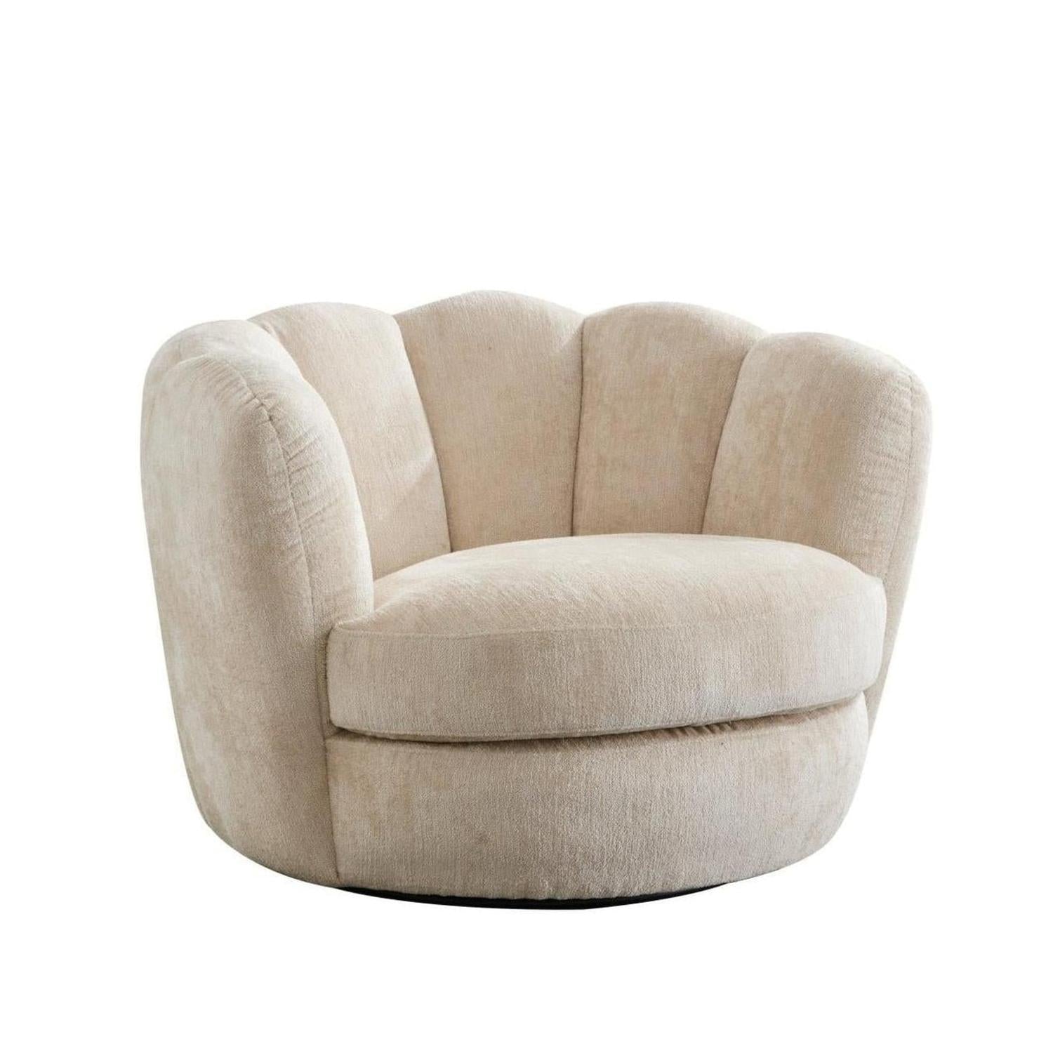 Loungesessel Julia drehbar aus Chenille - Beige-Loungesessel-le canapé-le canapé