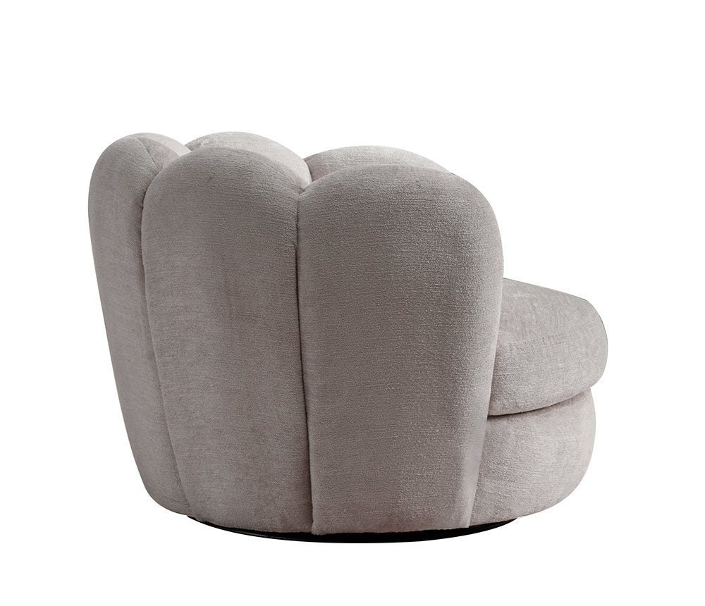 Loungesessel Julia drehbar aus Chenille - Grau-Loungesessel-le canapé-le canapé
