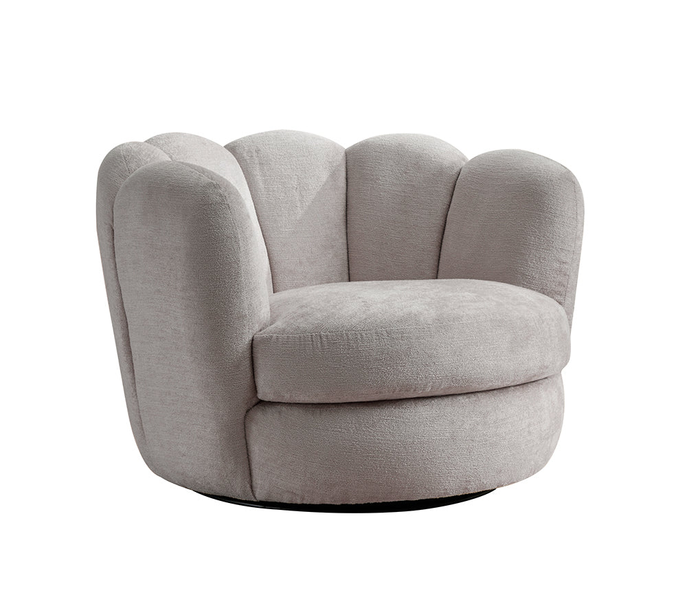 Loungesessel Julia drehbar aus Chenille - Grau-Loungesessel-le canapé-le canapé