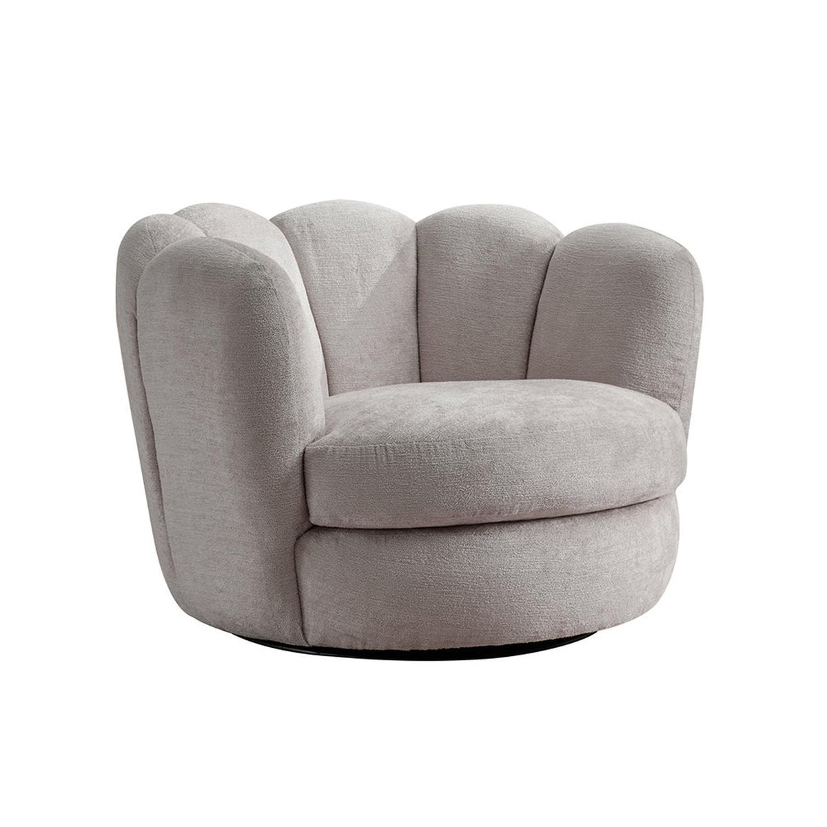 Loungesessel Julia drehbar aus Chenille - Grau-Loungesessel-le canapé-le canapé