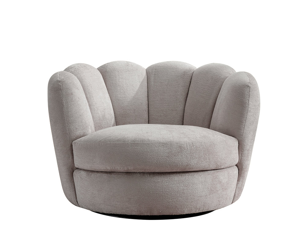 Loungesessel Julia drehbar aus Chenille - Grau-Loungesessel-le canapé-le canapé