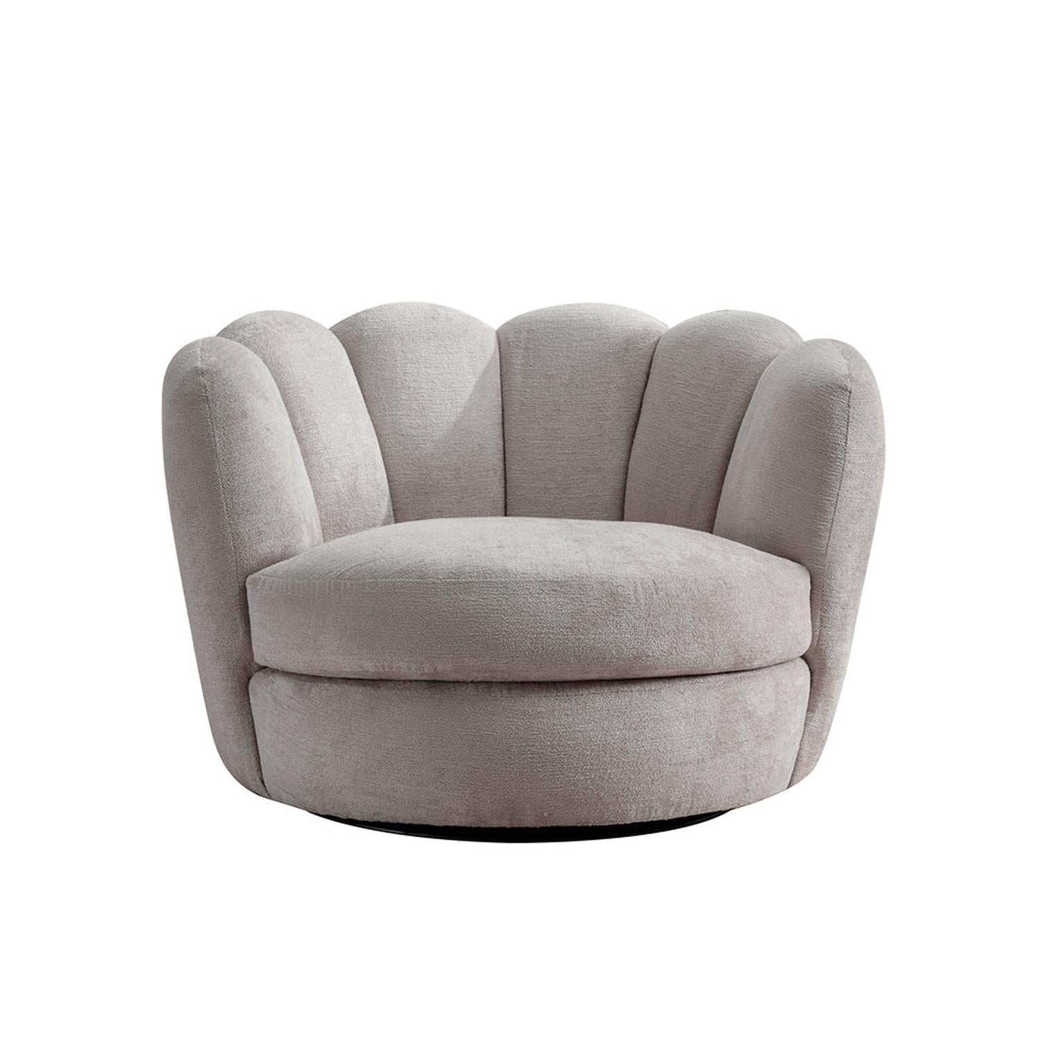 Loungesessel Julia drehbar aus Chenille - Grau-Loungesessel-le canapé-le canapé