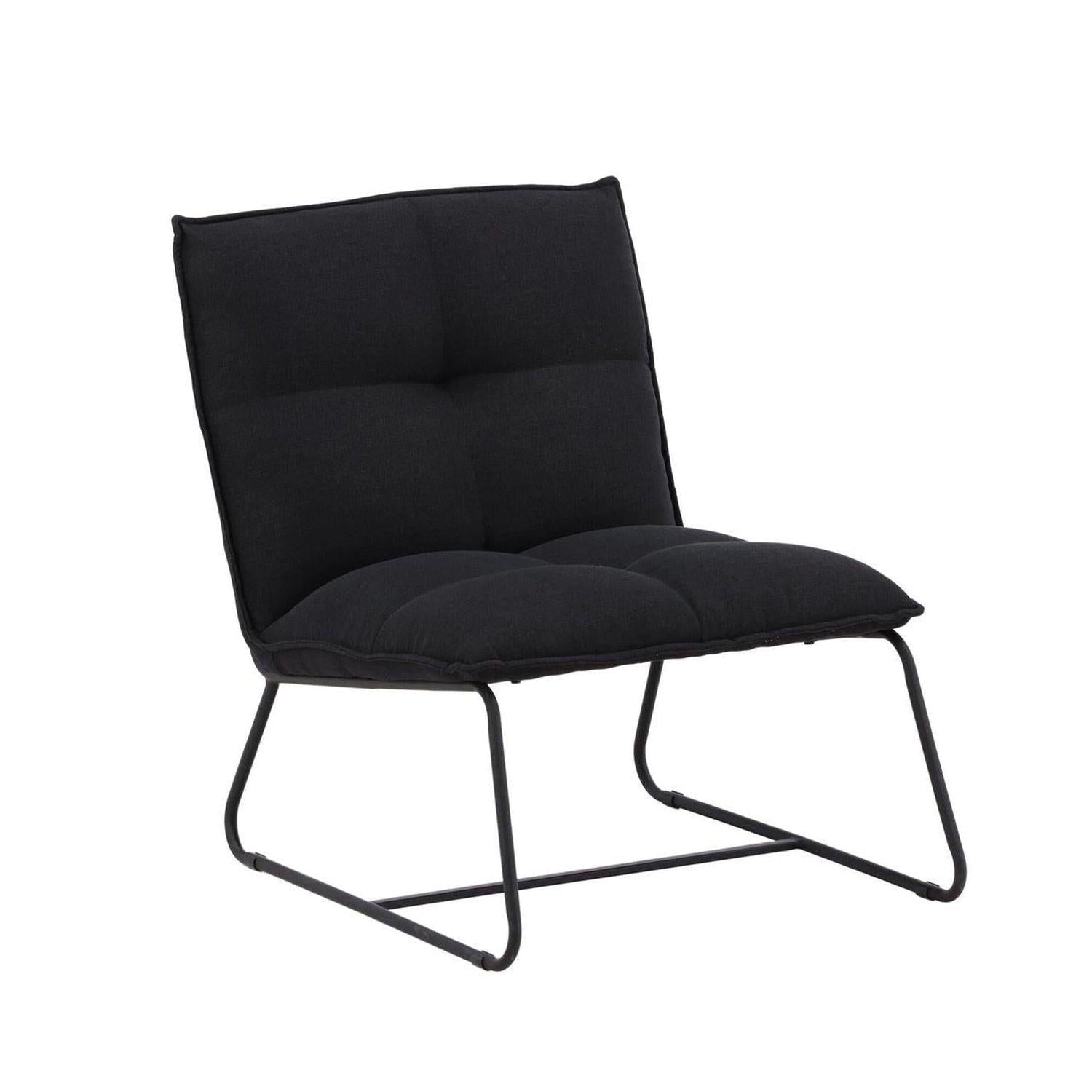Loungesessel Madison aus Leinen - Schwarz-Sessel-Venture Home-le canapé
