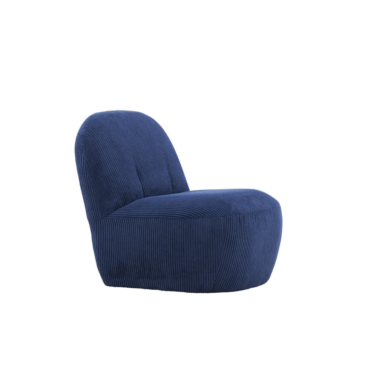 Loungesessel Mahla aus Cord - Blau-Loungesessel-Venture Home-le canapé