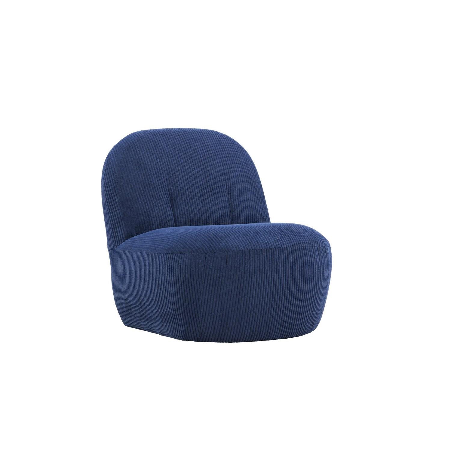 Loungesessel Mahla aus Cord - Blau-Loungesessel-Venture Home-le canapé