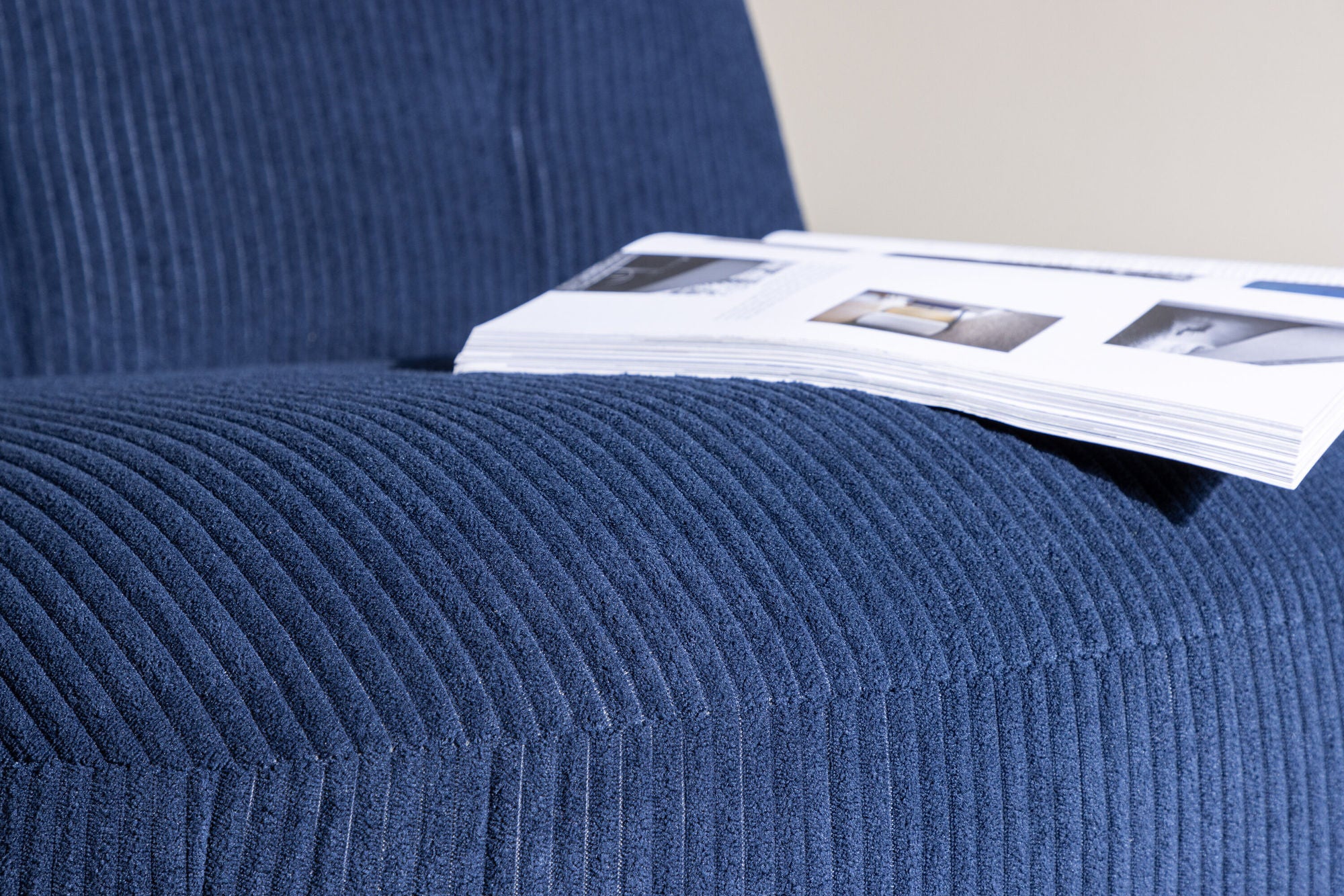 Loungesessel Mahla aus Cord - Blau-Loungesessel-Venture Home-le canapé