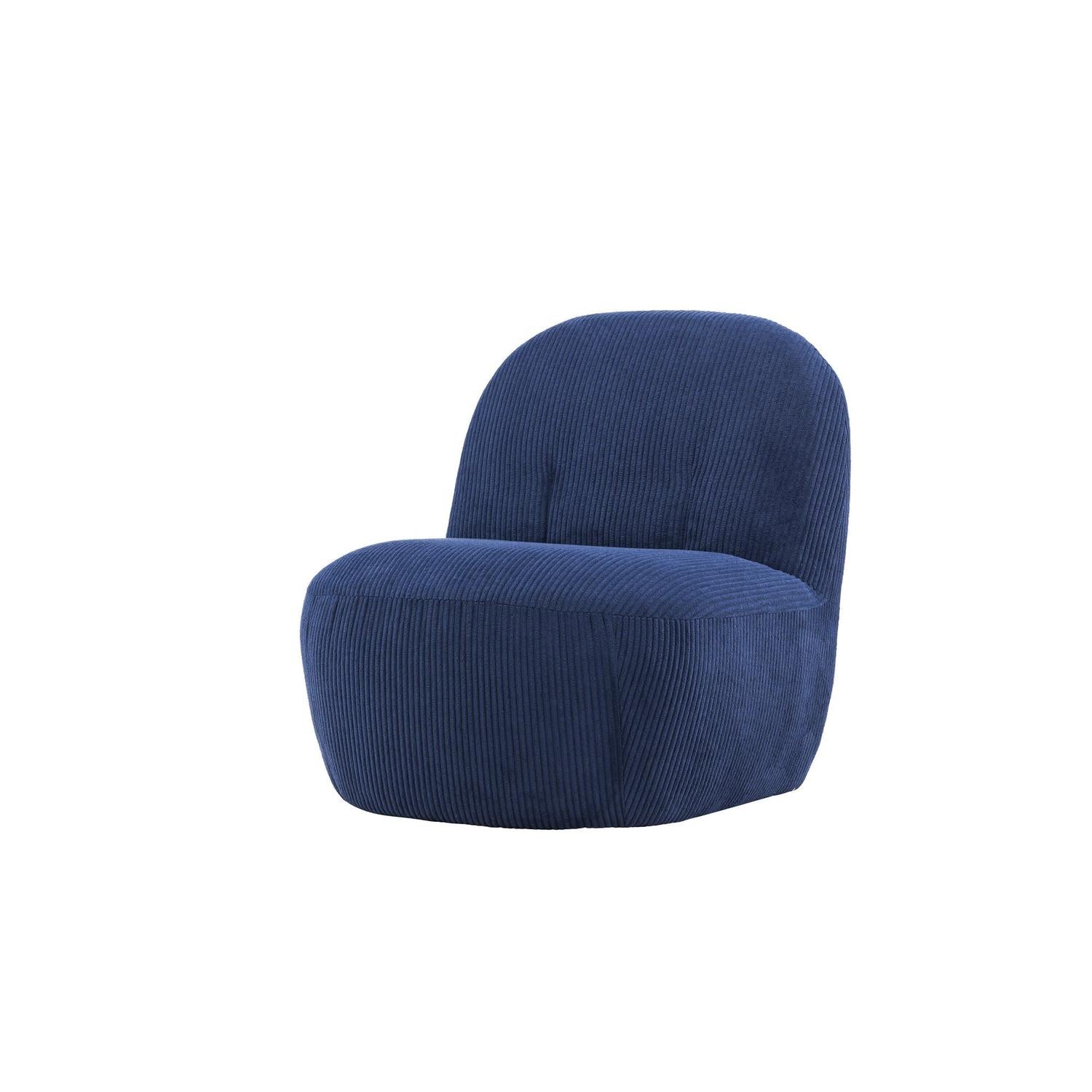 Loungesessel Mahla aus Cord - Blau-Loungesessel-Venture Home-le canapé