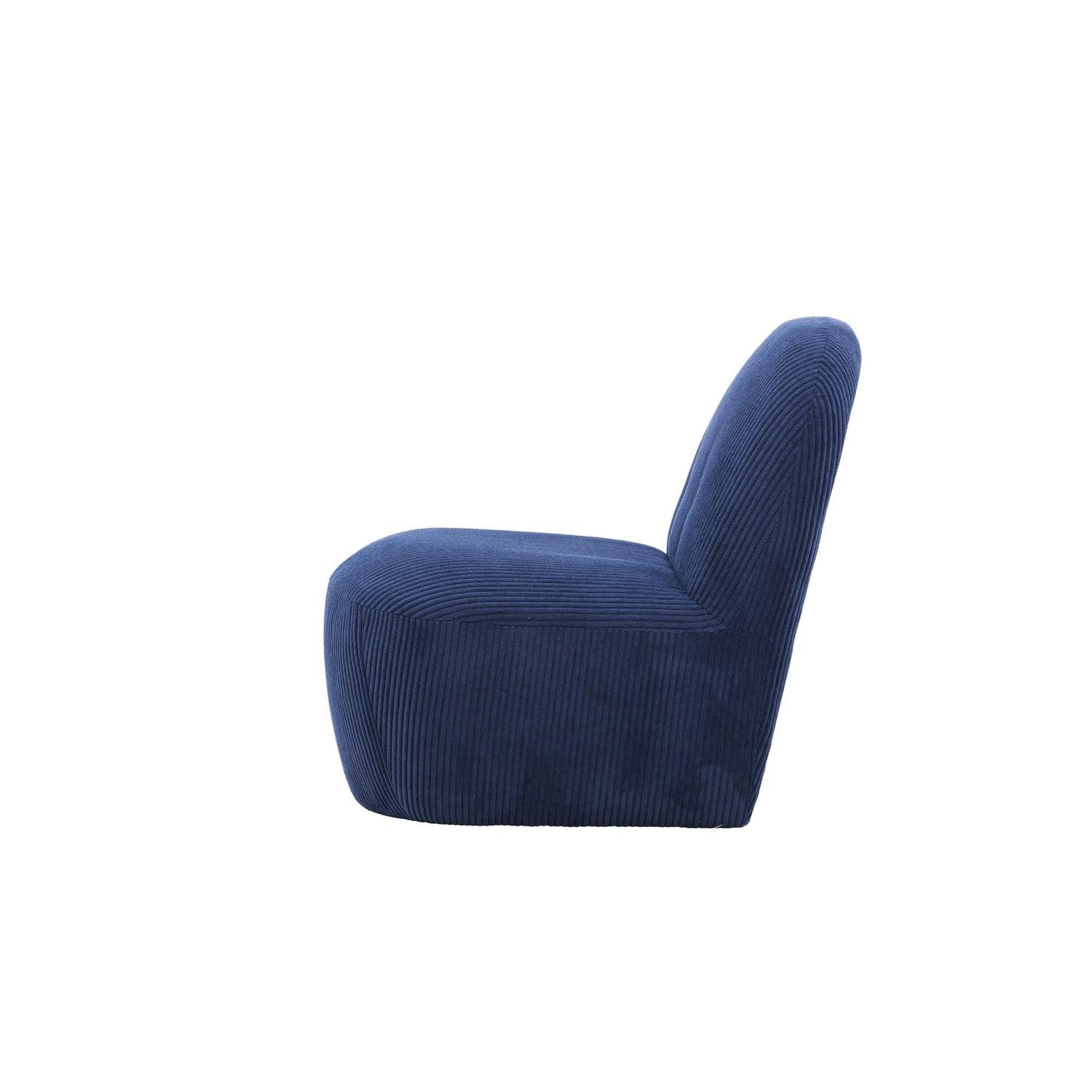 Loungesessel Mahla aus Cord - Blau-Loungesessel-Venture Home-le canapé