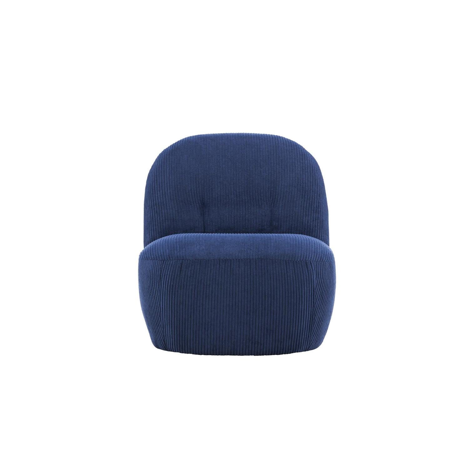 Loungesessel Mahla aus Cord - Blau-Loungesessel-Venture Home-le canapé