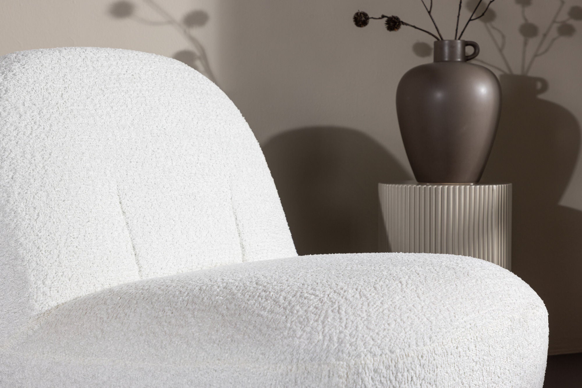 Loungesessel Mahla aus Teddy Bouclé - Weiß-Loungesessel-Venture Home-le canapé