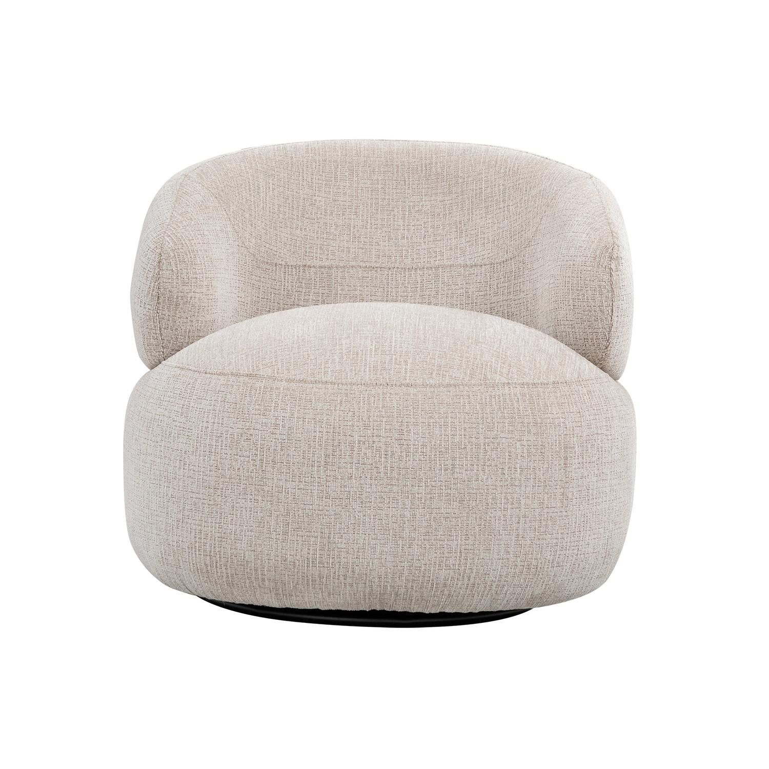 Loungesessel Max drehbar aus Chenille - Beige-Loungesessel-le canapé-le canapé