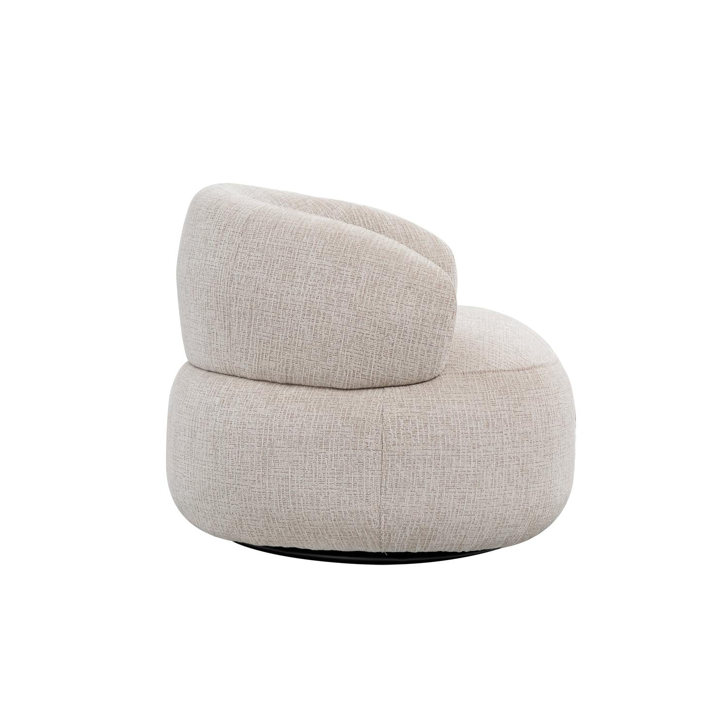 Loungesessel Max drehbar aus Chenille - Beige-Loungesessel-le canapé-le canapé