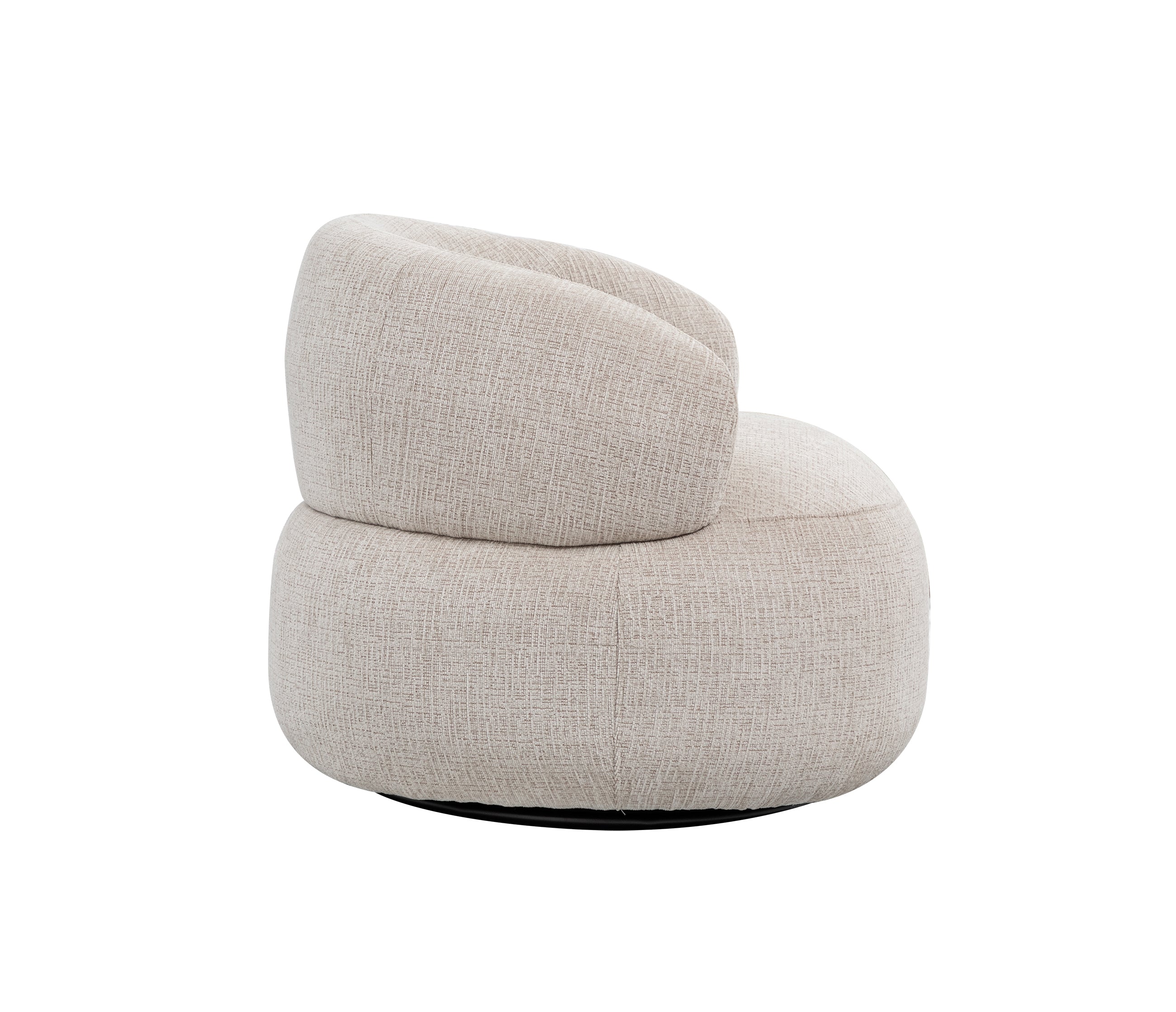 Loungesessel Max drehbar aus Chenille - Beige-Loungesessel-le canapé-le canapé