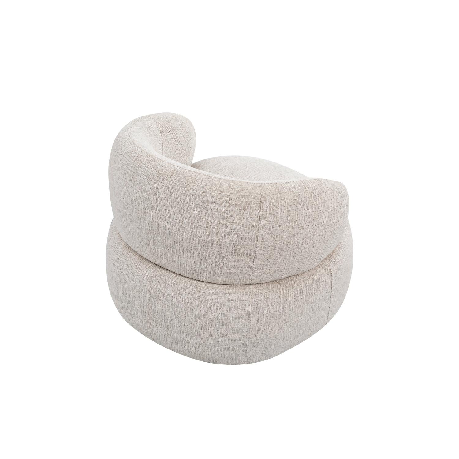 Loungesessel Max drehbar aus Chenille - Beige-Loungesessel-le canapé-le canapé