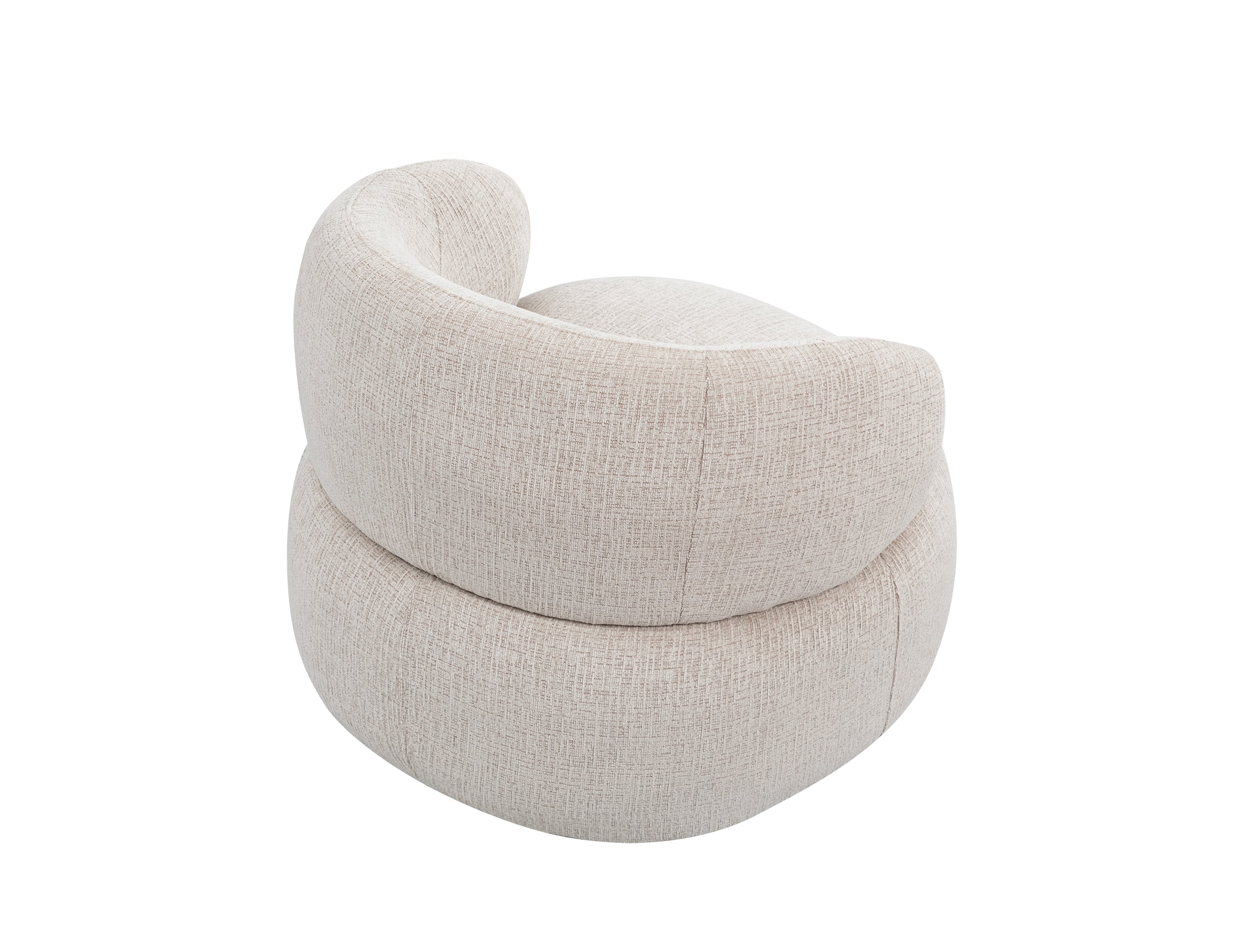 Loungesessel Max drehbar aus Chenille - Beige-Loungesessel-le canapé-le canapé