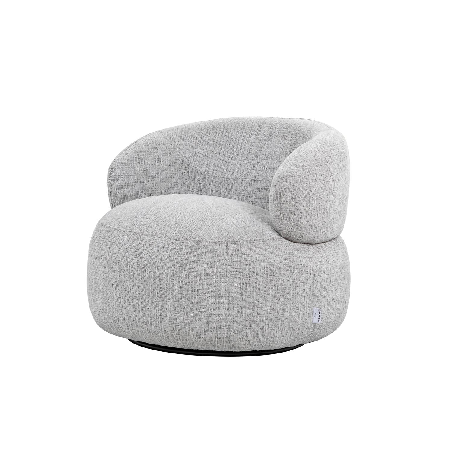 Loungesessel Max drehbar aus Chenille - Grau-Loungesessel-le canapé-le canapé