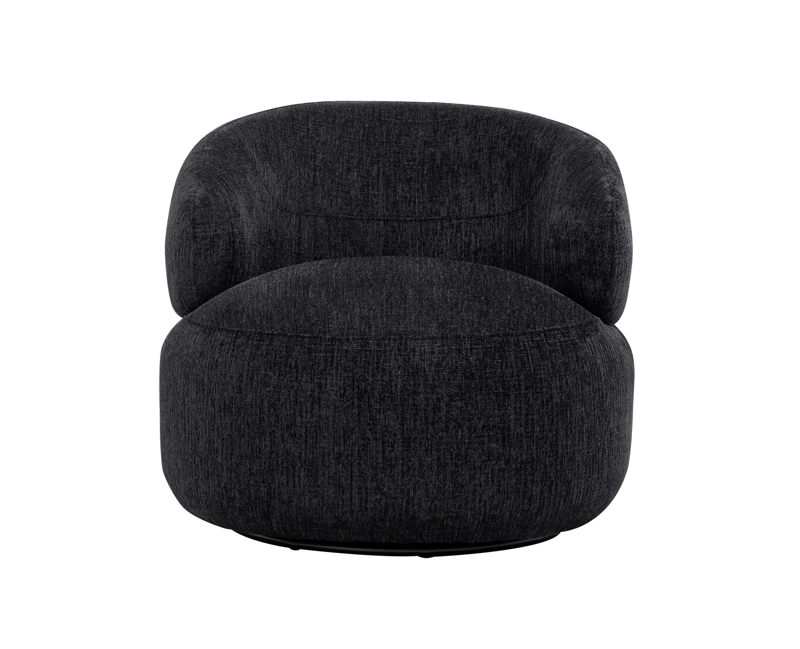 Loungesessel Max drehbar aus Chenille - Schwarz-Loungesessel-le canapé-le canapé