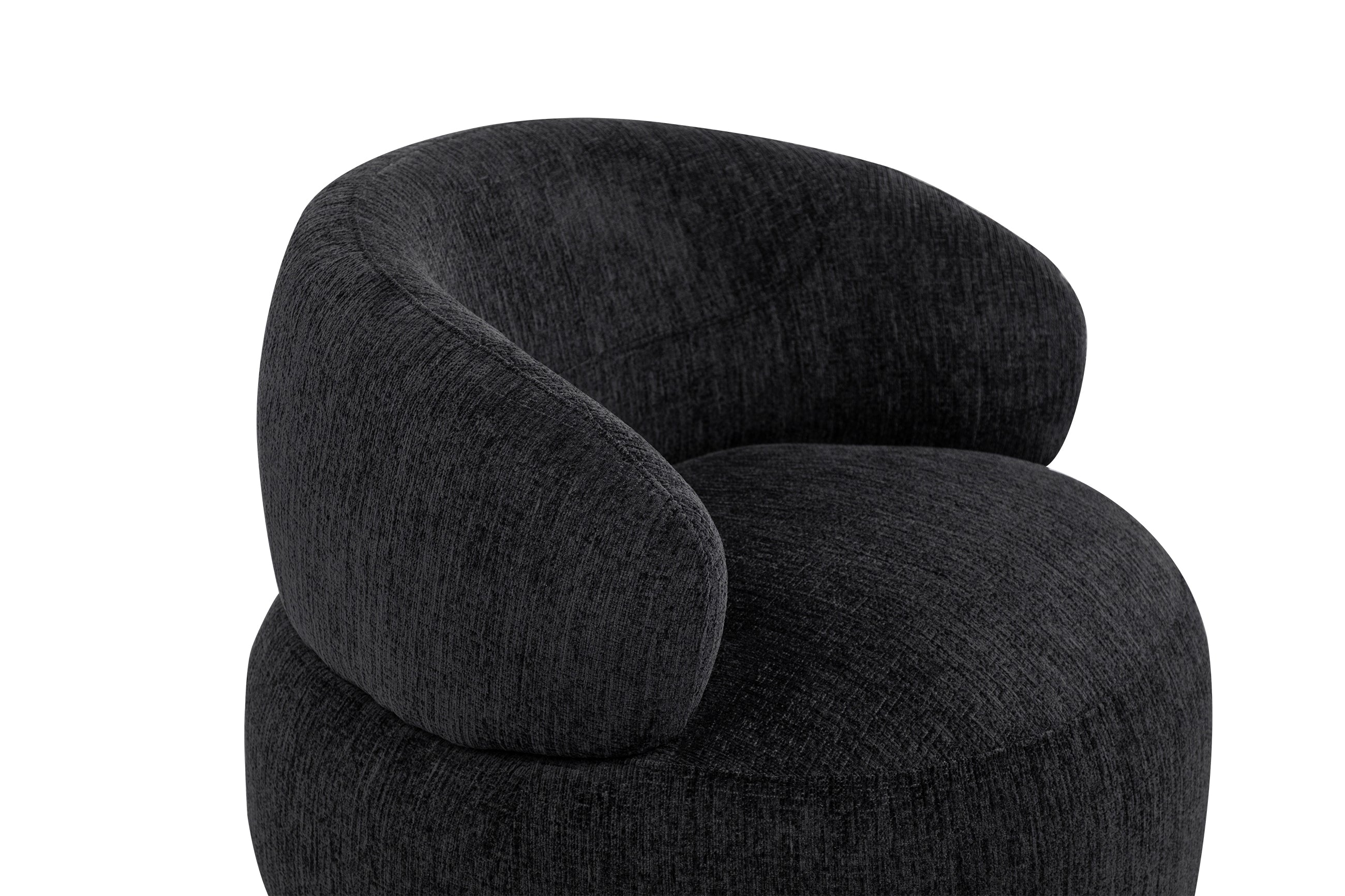 Loungesessel Max drehbar aus Chenille - Schwarz-Loungesessel-le canapé-le canapé