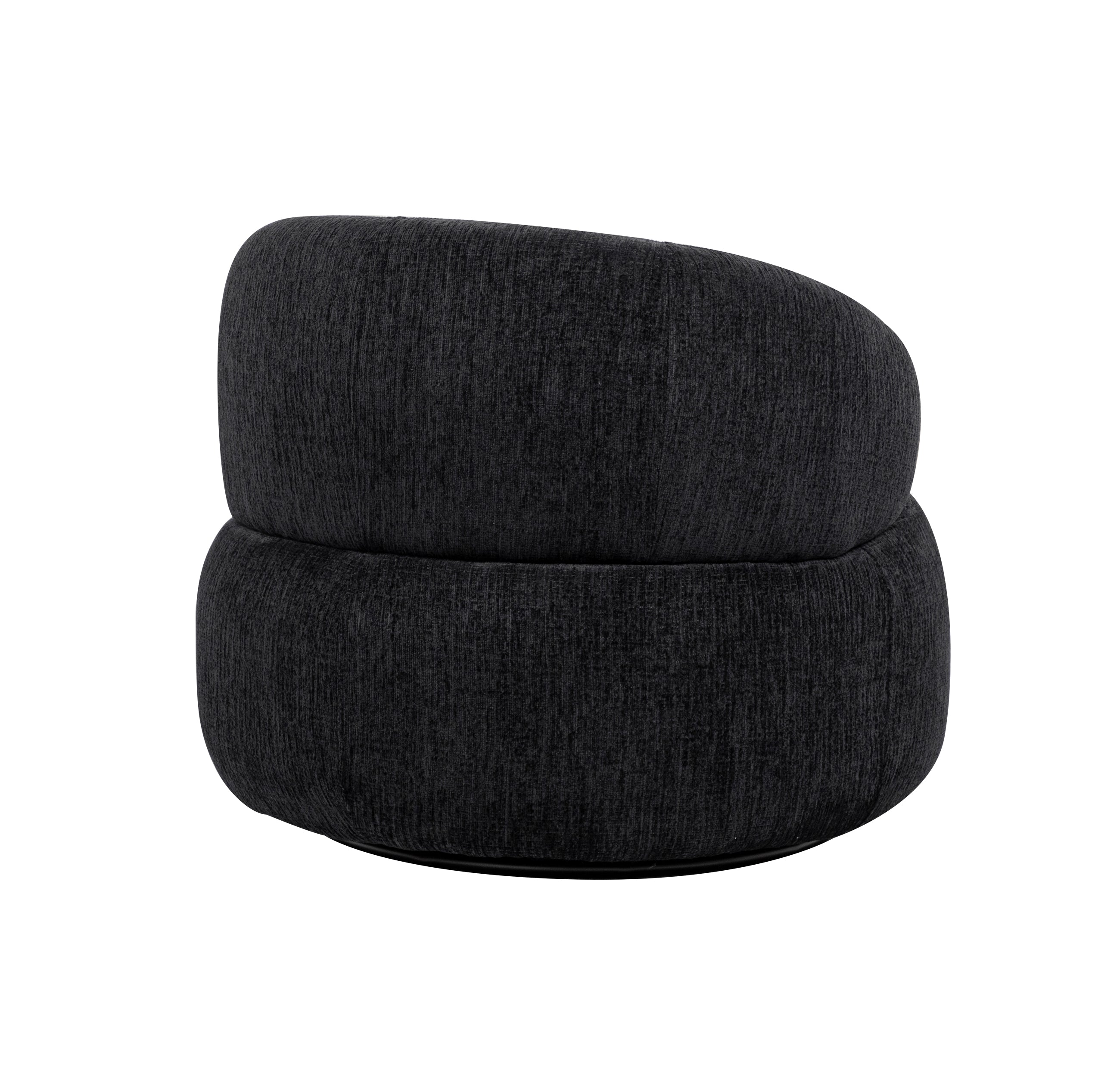 Loungesessel Max drehbar aus Chenille - Schwarz-Loungesessel-le canapé-le canapé