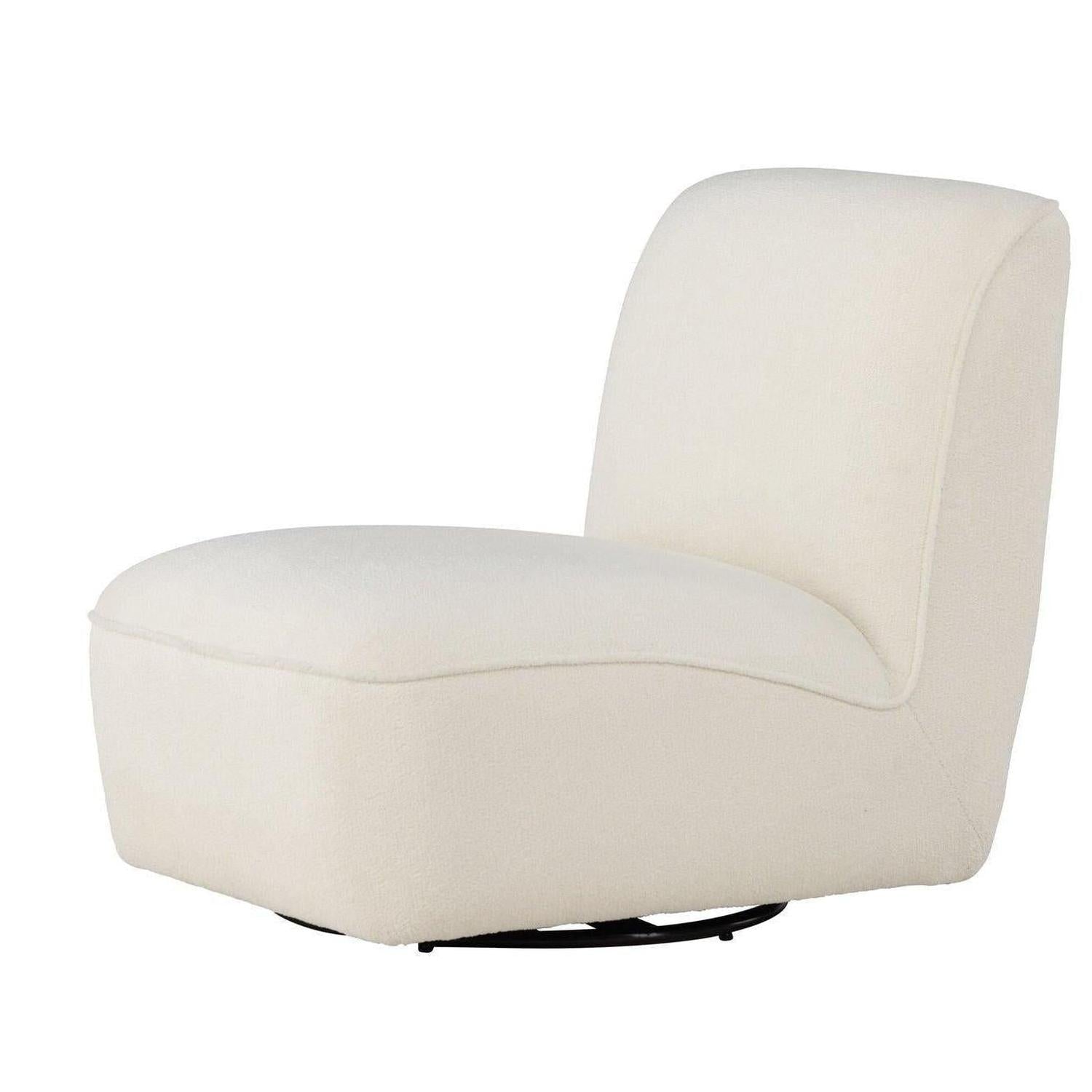 Loungesessel My aus Teddy Bouclé drehbar - Weiß-Loungesessel-Venture Home-le canapé