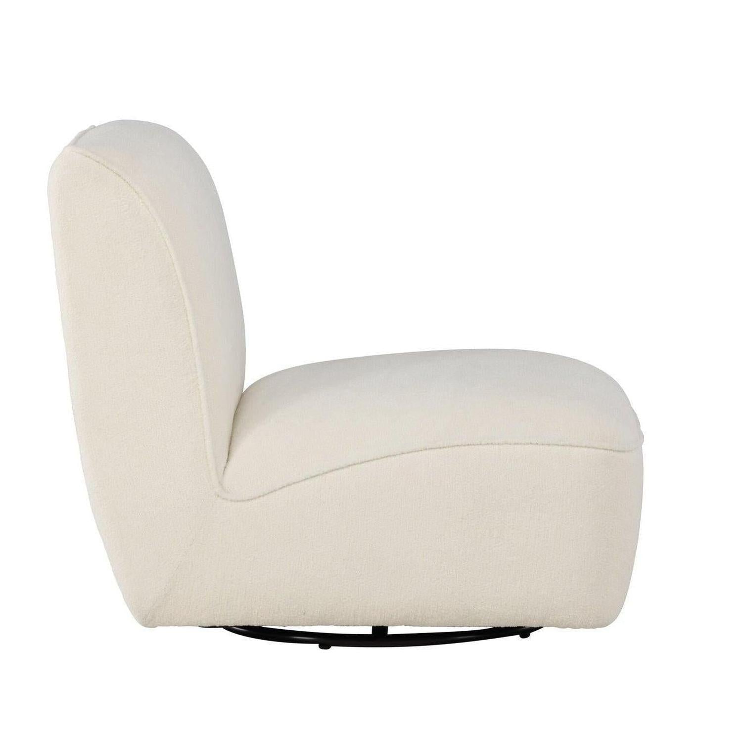 Loungesessel My aus Teddy Bouclé drehbar - Weiß-Loungesessel-Venture Home-le canapé