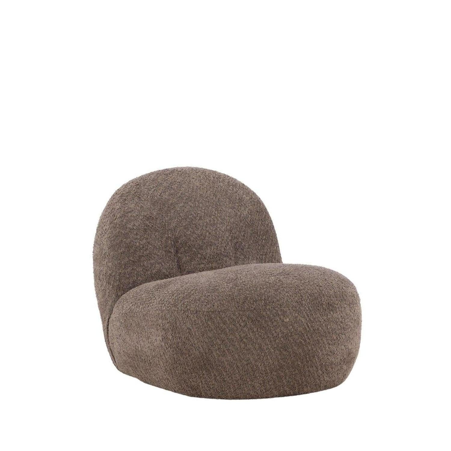 Loungesessel Omaha aus Teddy - Bouclé - BraunLoungesessel