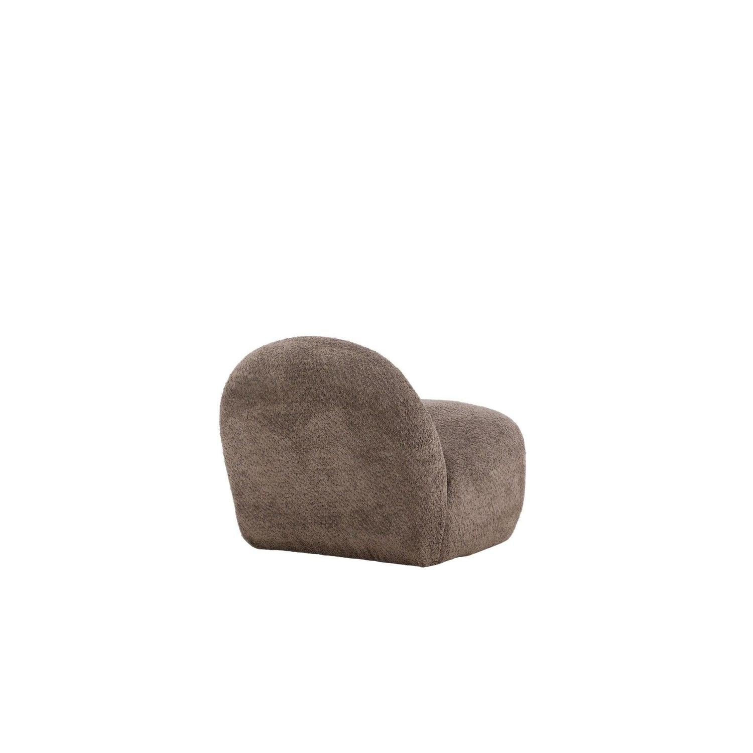 Loungesessel Omaha aus Teddy - Bouclé - BraunLoungesessel